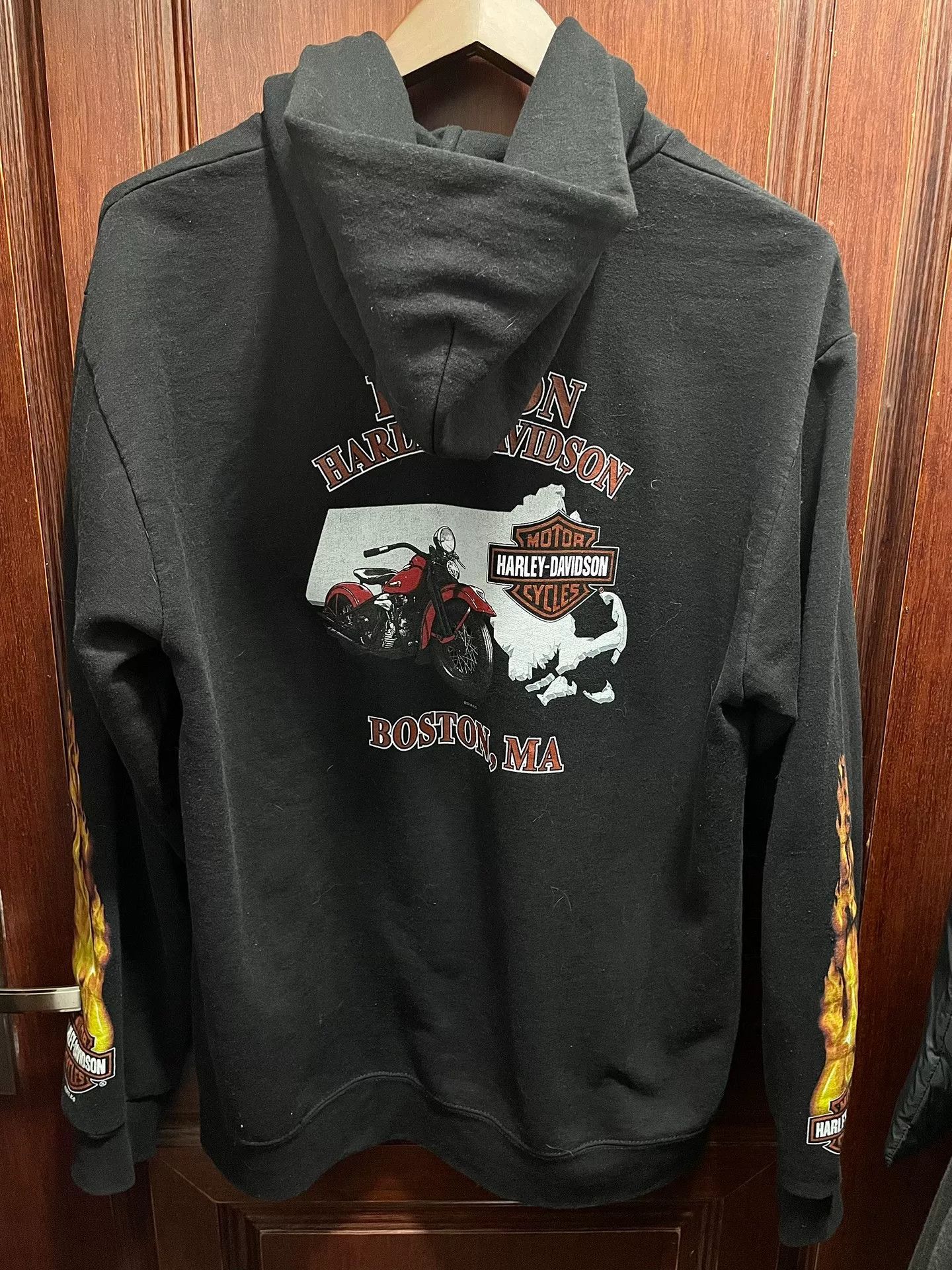 Vintage Vintage Harley Flame Zipup Hoodie Size US XL / EU 56 / 4 - 5 Thumbnail