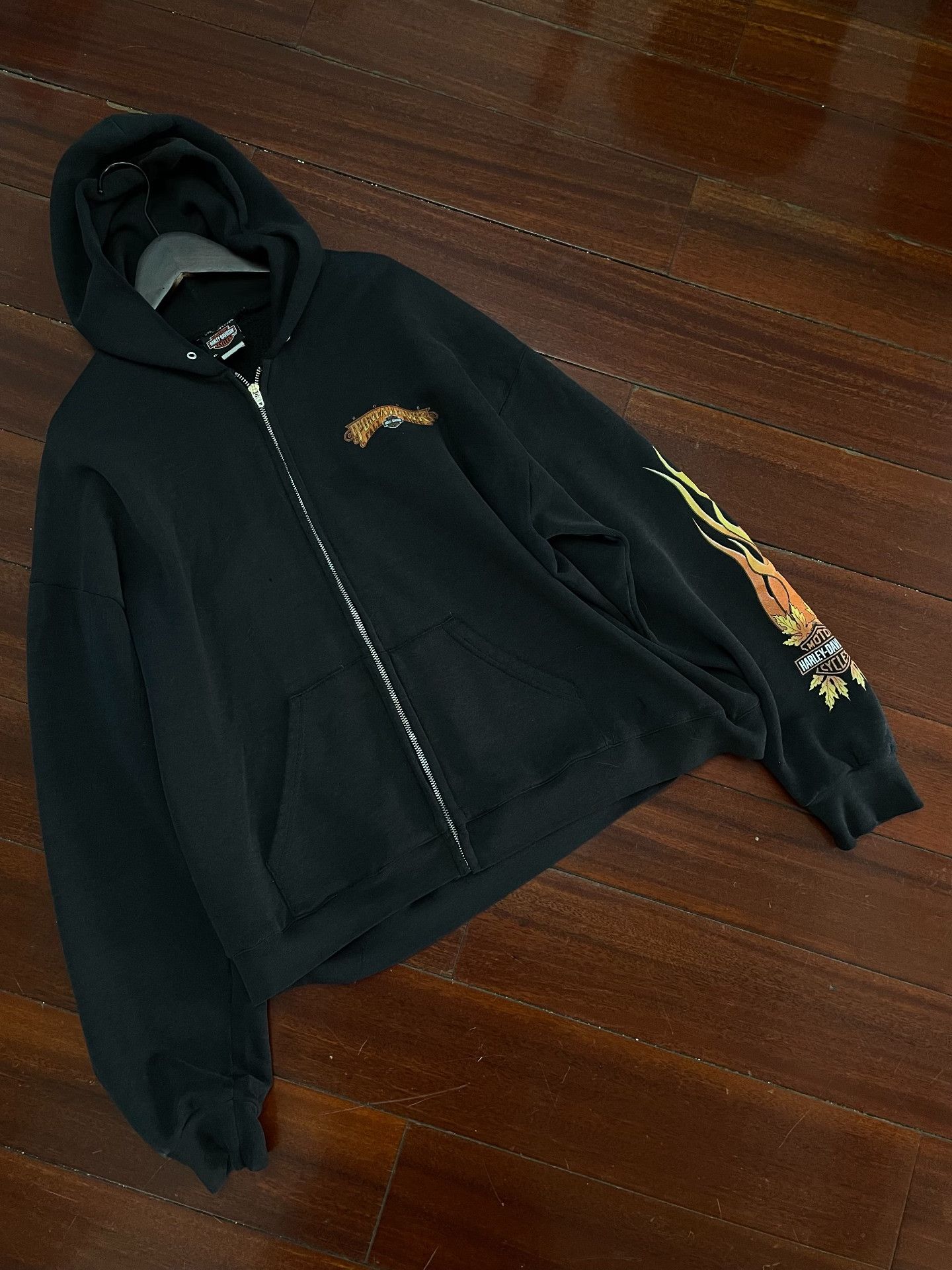 Vintage vintage Harley Davidson flame zip hoodie Size US M / EU 48-50 / 2 - 2 Thumbnail