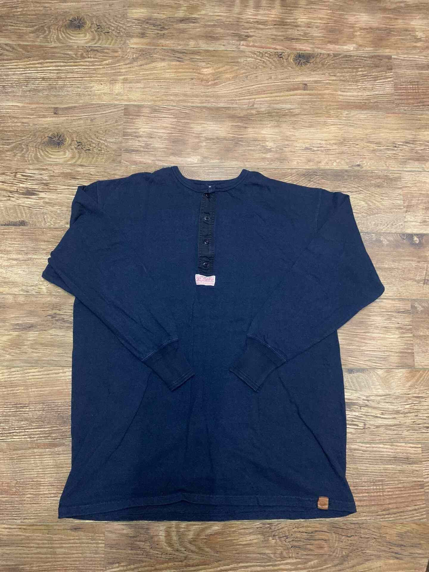Japanese Brand Tenjin Works Vintage Cotton Henley Long-Sleeve T-shirt Size US XS / EU 42 / 0 - 5 Thumbnail