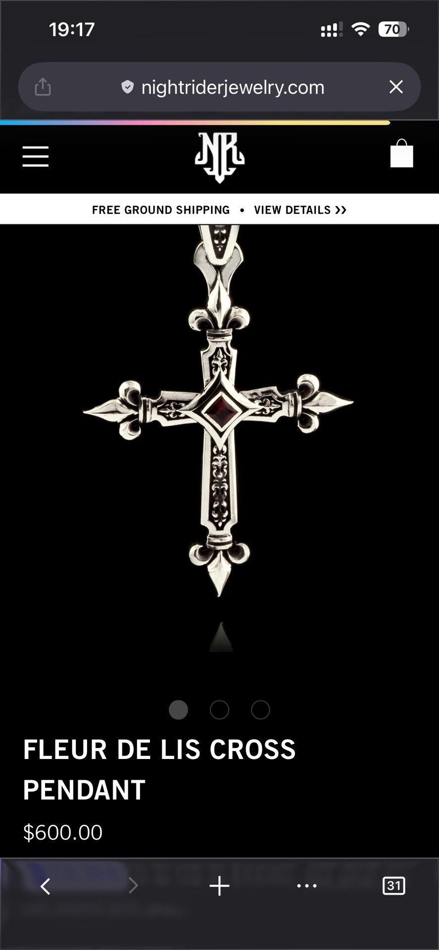 Other NightRider 925 Silver Cross Pendant Size ONE SIZE - 6 Thumbnail