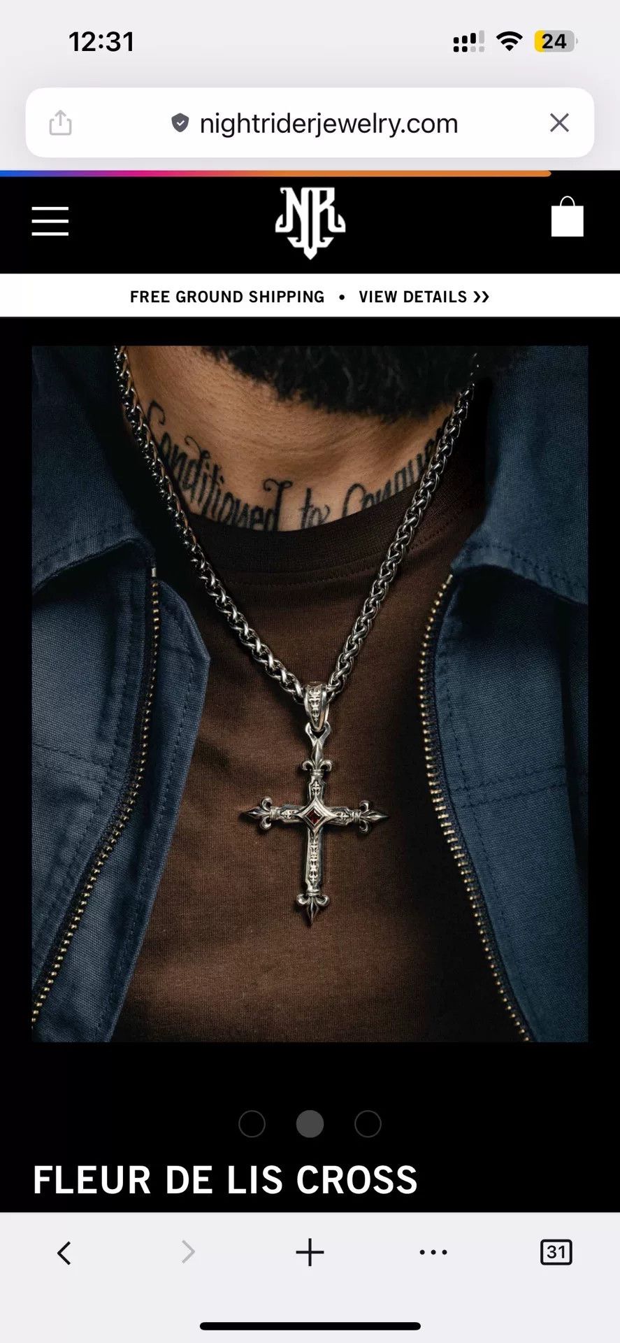 Other NightRider 925 Silver Cross Pendant Size ONE SIZE - 5 Thumbnail