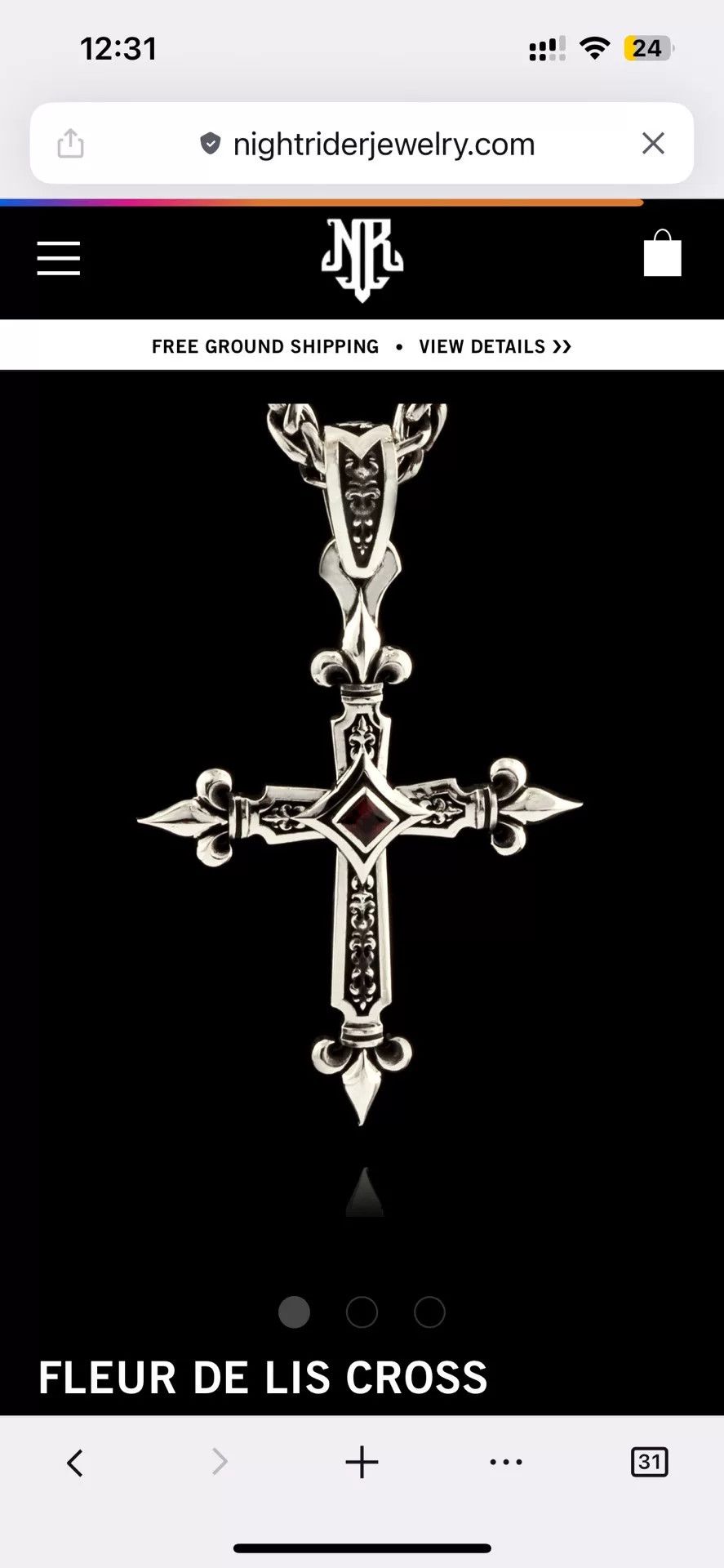 Other NightRider 925 Silver Cross Pendant Size ONE SIZE - 4 Thumbnail