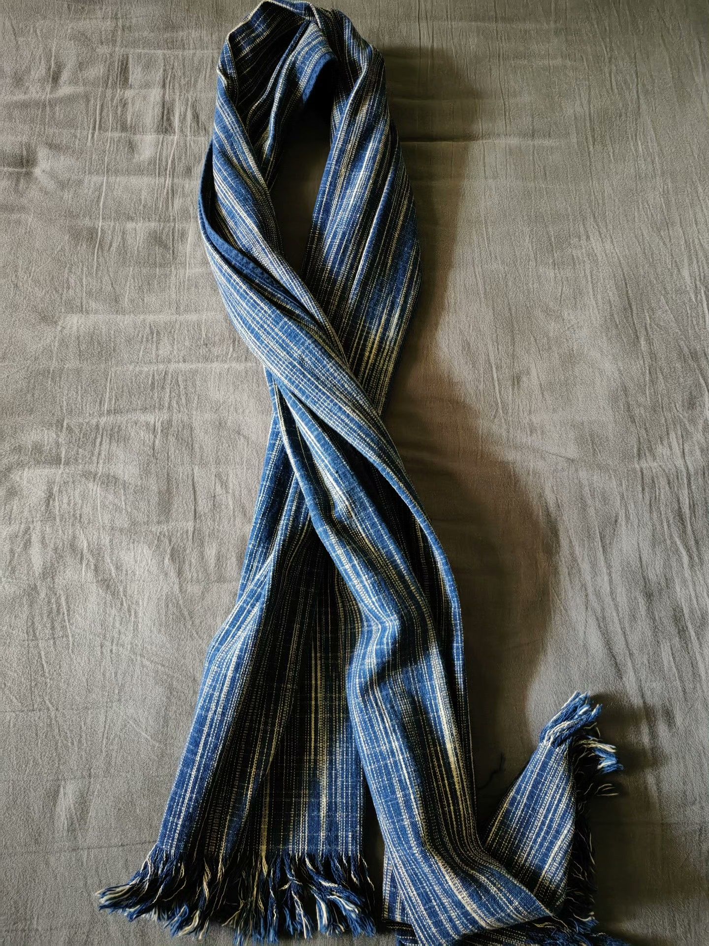 Other Vintage Handmade Blue Dyed Scarf Size ONE SIZE - 8 Thumbnail