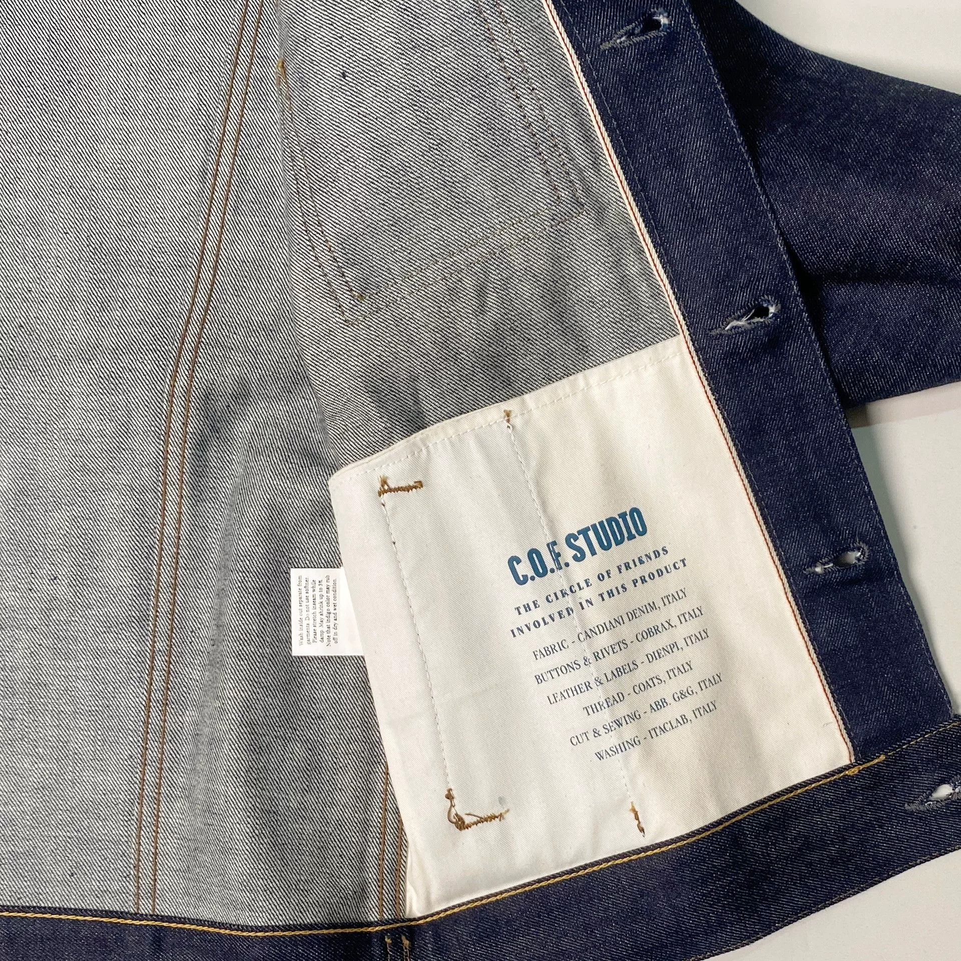 Other Italian C O F Original Selvedge Denim Jacket Size US S / EU 44-46 / 1 - 7 Thumbnail