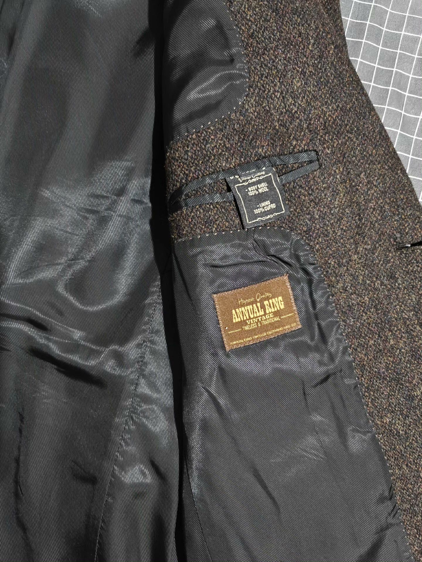 Vintage Retro Tweed Wool Men's Blazer Size US XL / EU 56 / 4 - 7 Thumbnail