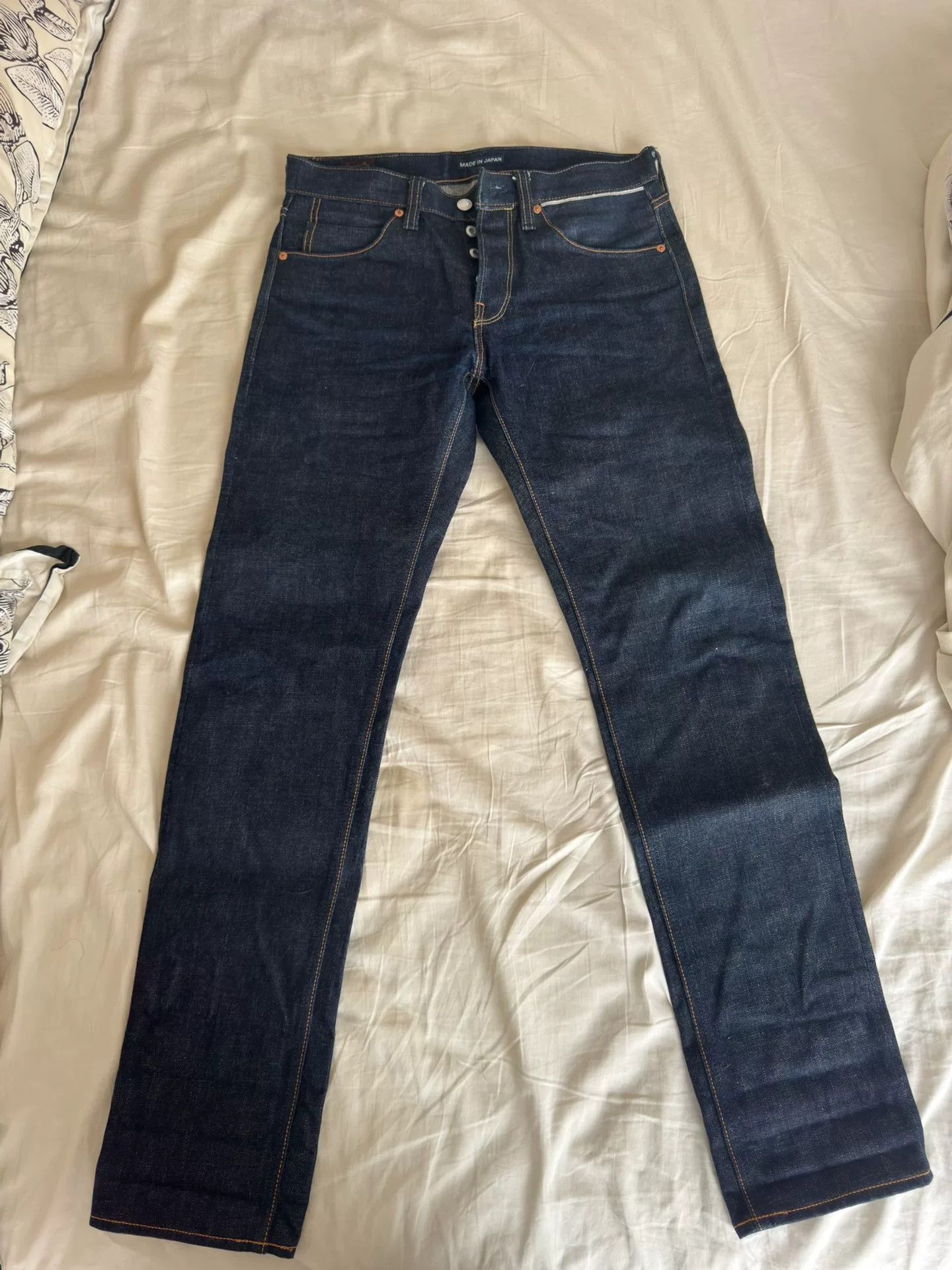 Other Raw Heavyweight Selvedge Slim Tapered Jeans Size US 30 / EU 46 - 2 Thumbnail