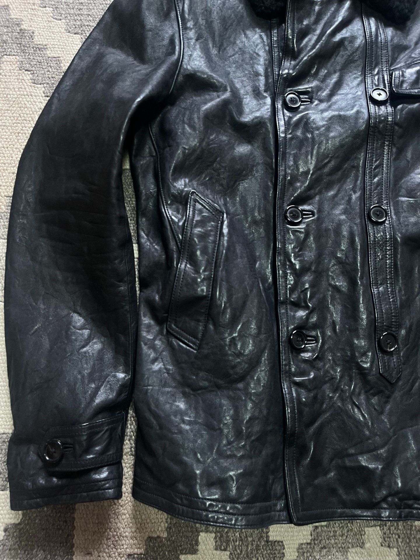 Ralph Lauren Black Label Ralph Lauren Black Label Cowhide Fur Collar Coat Size US M / EU 48-50 / 2 - 3 Thumbnail