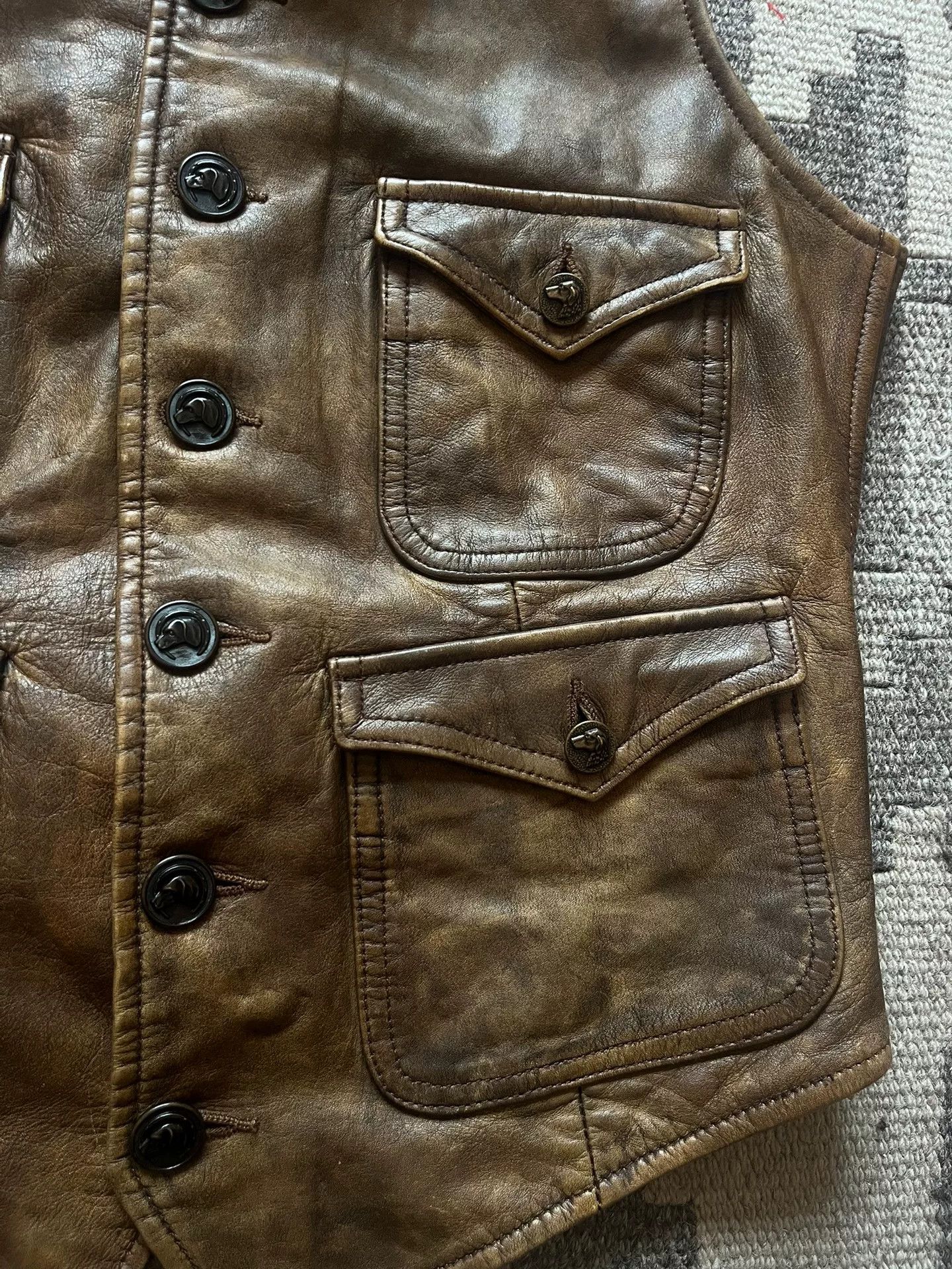 RRL Ralph Lauren Ralph Lauren Vintage Leather Hunting Vest Size US M / EU 48-50 / 2 - 4 Thumbnail