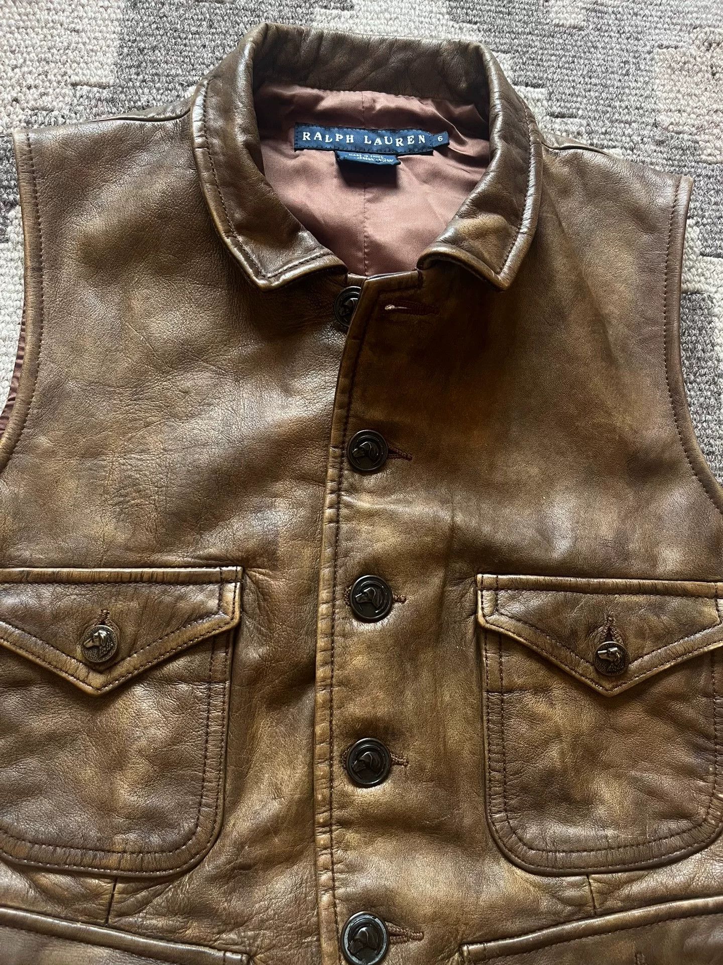 RRL Ralph Lauren Ralph Lauren Vintage Leather Hunting Vest Size US M / EU 48-50 / 2 - 2 Thumbnail