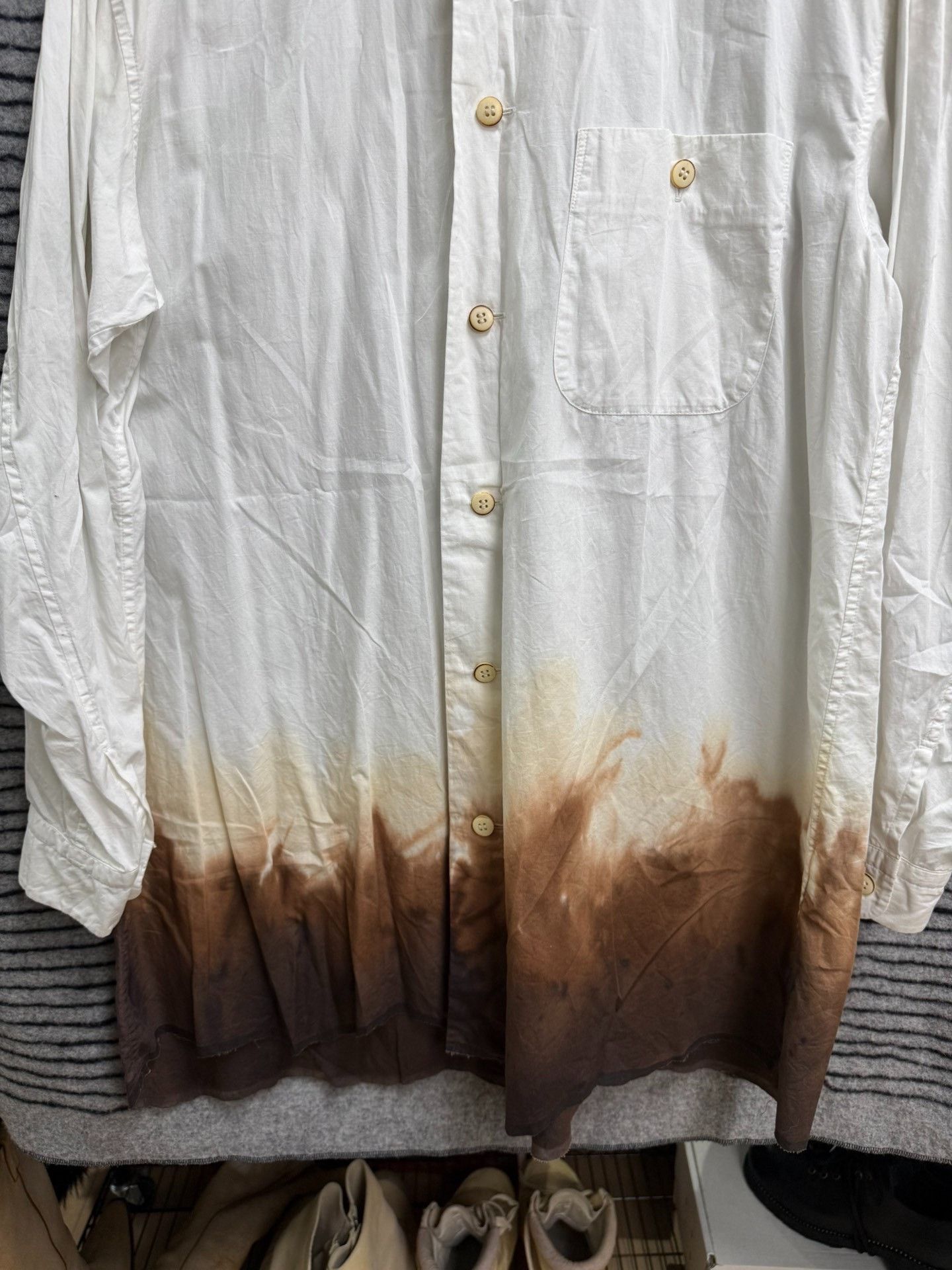 Issey Miyake Issey Miyake Loose Burned Button Shirt Size US M / EU 48-50 / 2 - 3 Thumbnail