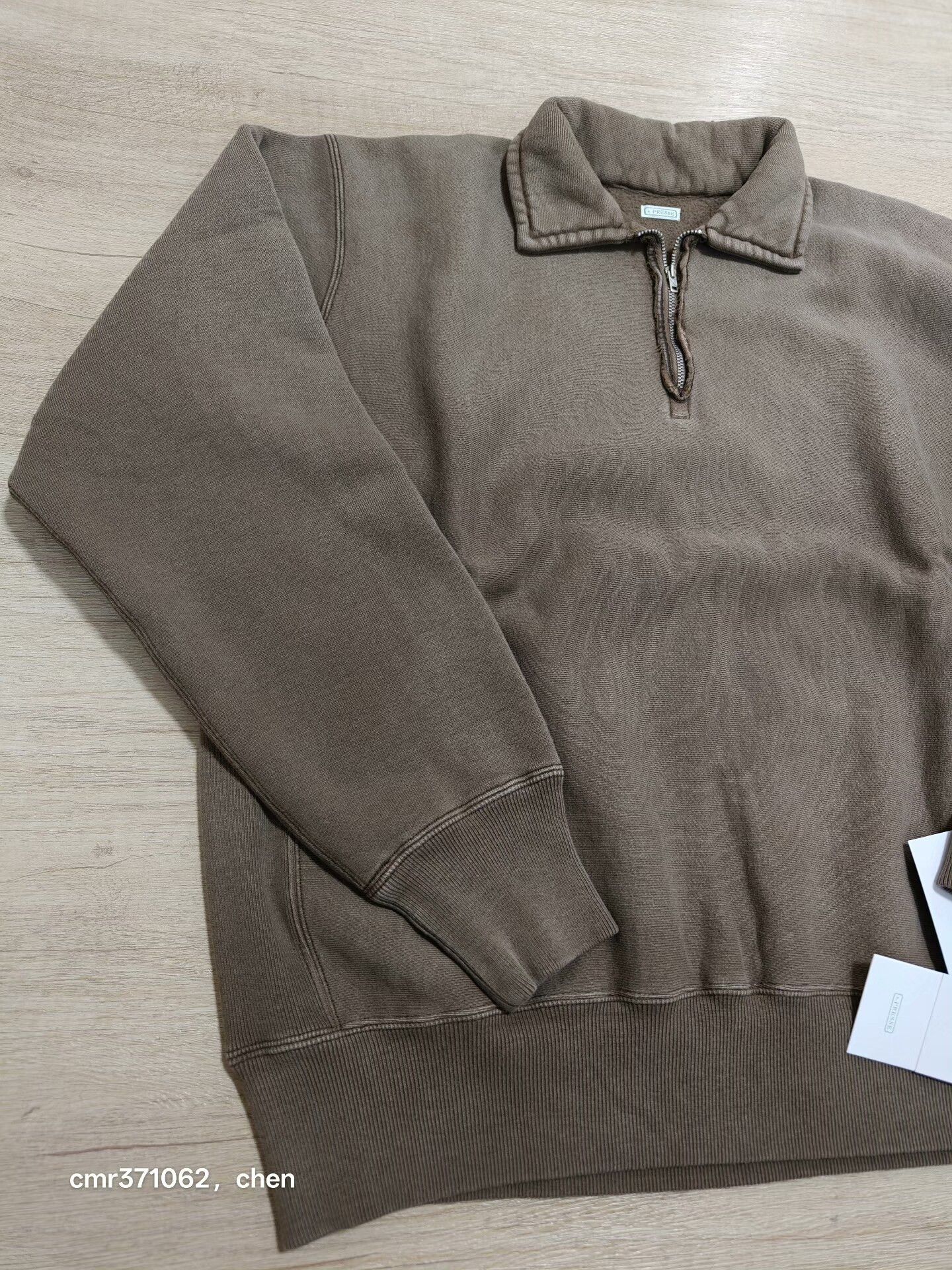 A.PRESSE A.PRESSE 26SS Vintage Distressed Half-Zip Sweatshirt Size US M / EU 48-50 / 2 - 2 Thumbnail
