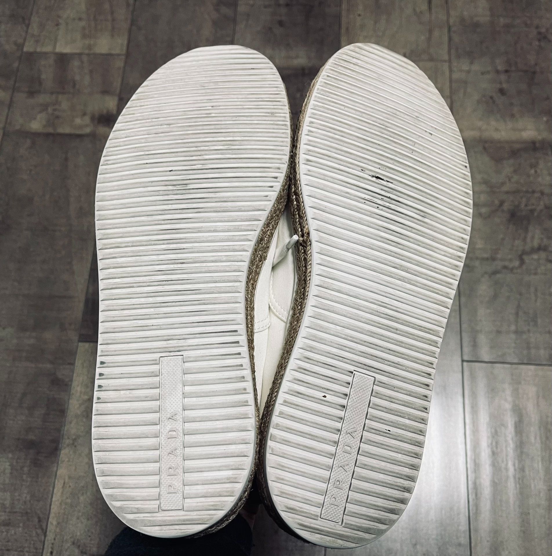 Prada Prada Classic White Leather Sneakers Size US 10 / EU 43 - 4 Thumbnail