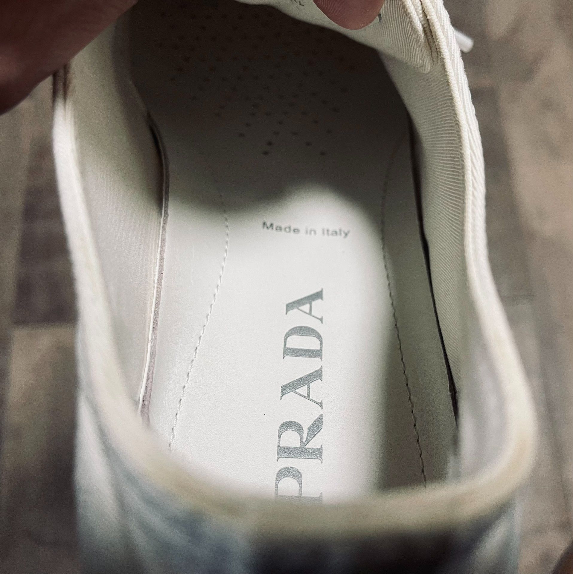 Prada Prada Classic White Leather Sneakers Size US 10 / EU 43 - 6 Thumbnail