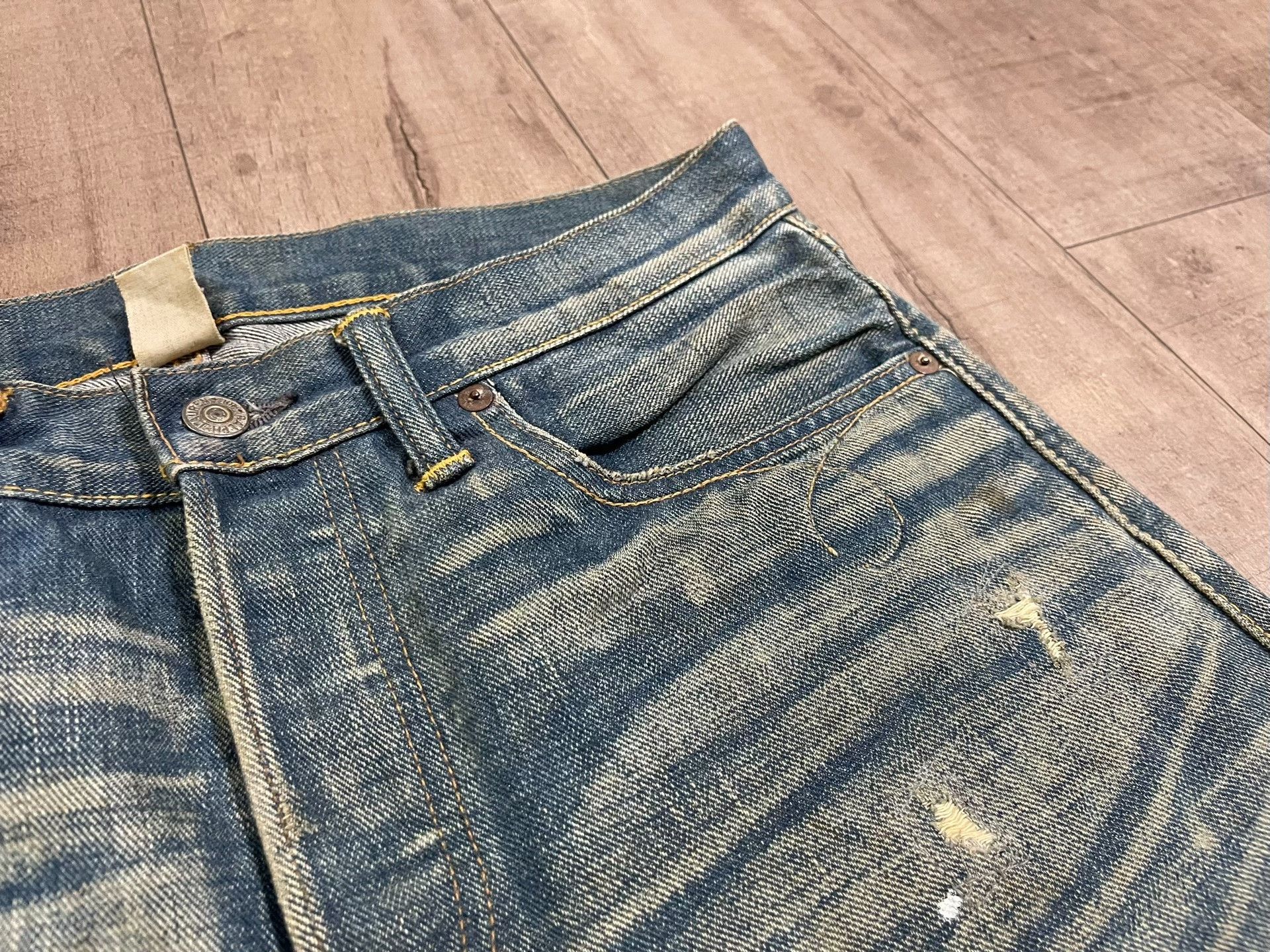 RRL Ralph Lauren RRL Distressed Washed Denim Jeans Size US 32 / EU 48 - 4 Thumbnail