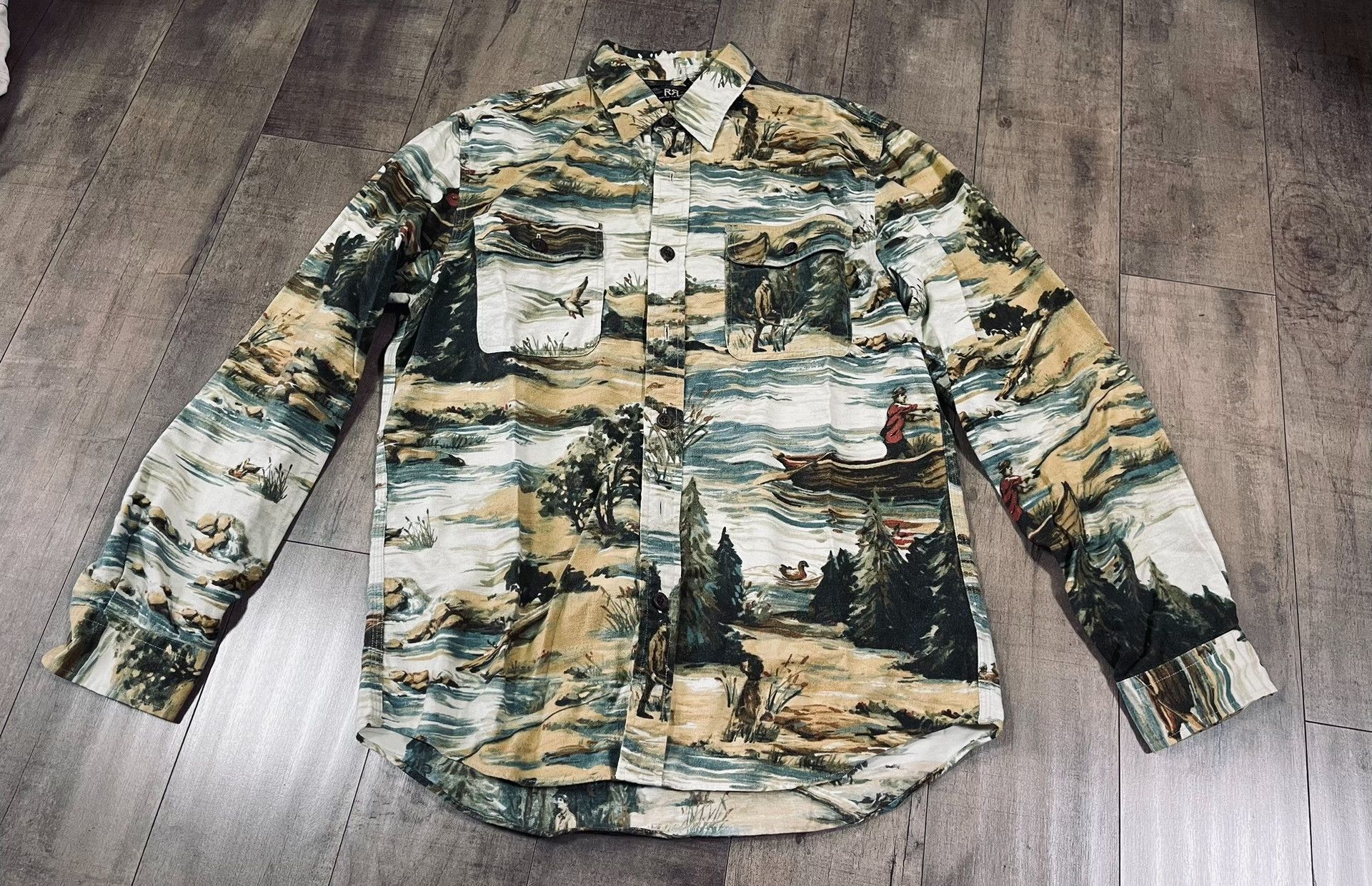 RRL Ralph Lauren RRL Hunting Print Fleece Shirt Jacket Size US M / EU 48-50 / 2 - 2 Thumbnail