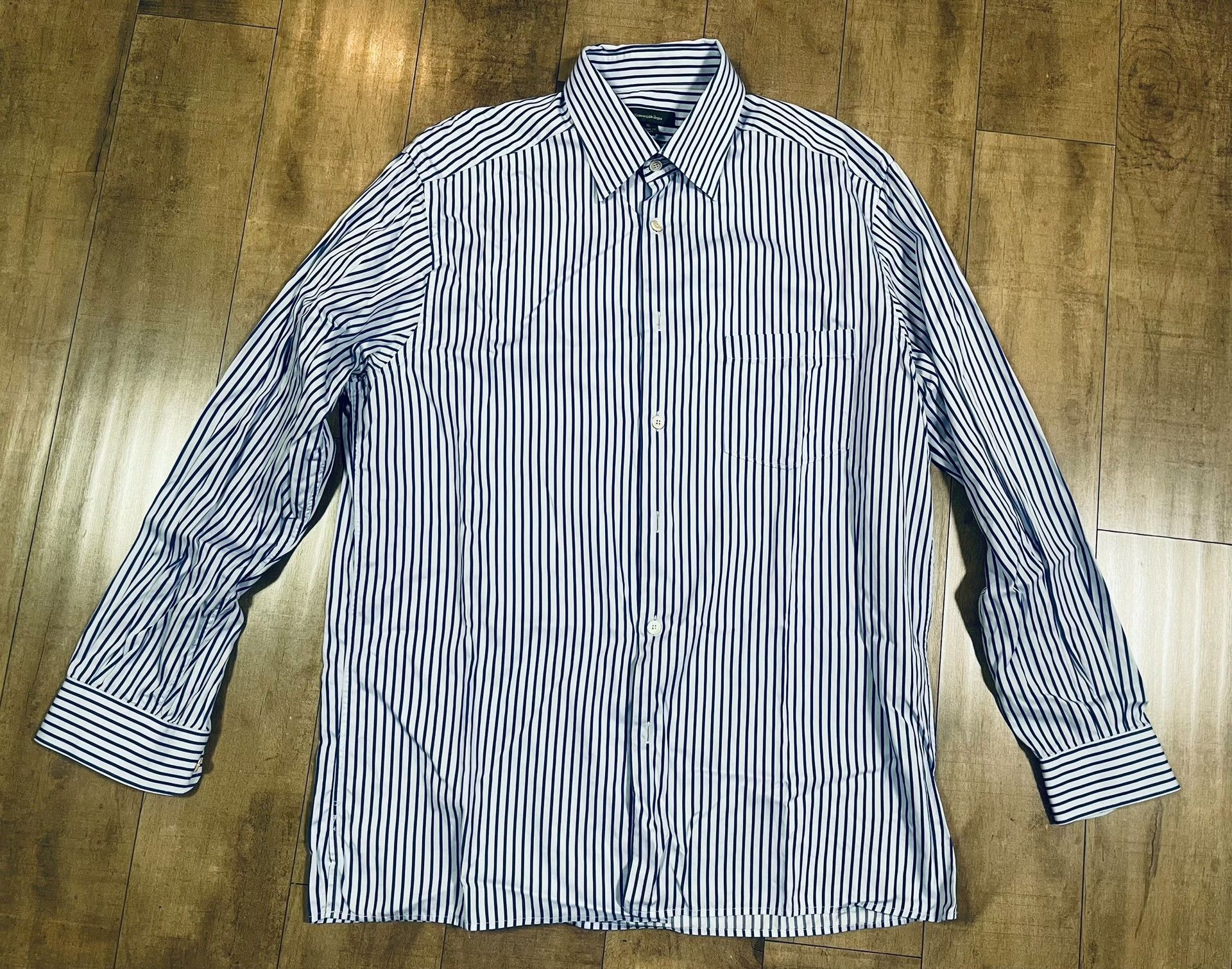 Ermenegildo Zegna Zegna Ermenegildo Blue Stripe Shirt Jacket Size US M / EU 48-50 / 2 - 2 Thumbnail