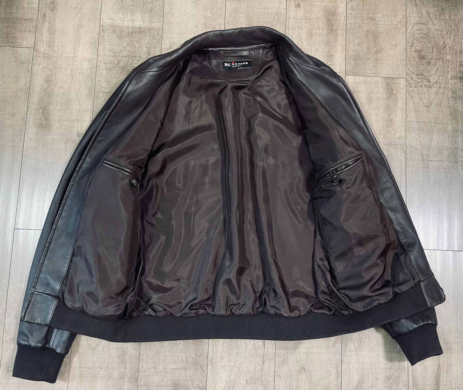 Kiton Kiton Enamel Button Classic Leather Jacket Size US L / EU 52-54 / 3 - 2 Thumbnail