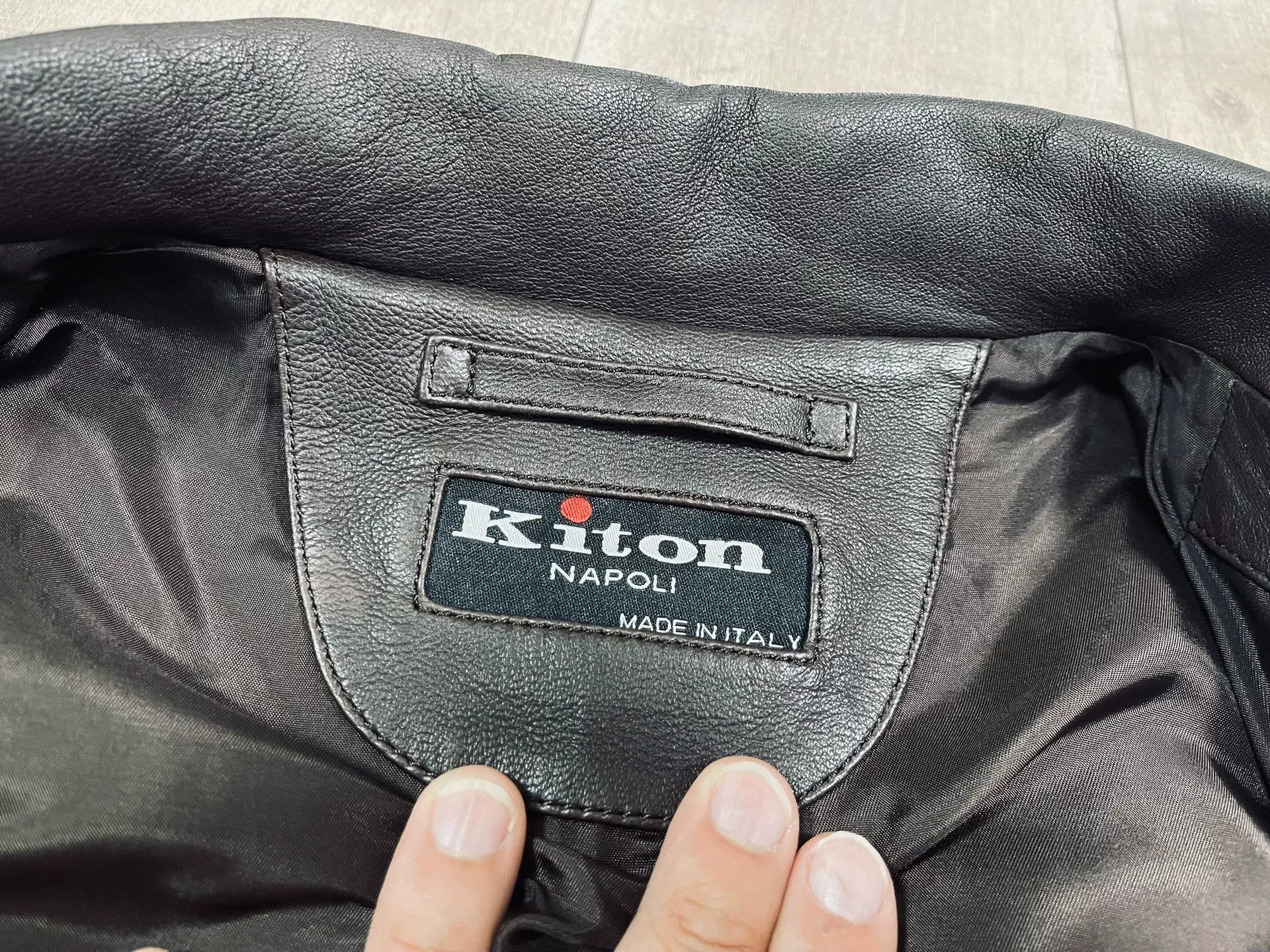 Kiton Kiton Enamel Button Classic Leather Jacket Size US L / EU 52-54 / 3 - 3 Thumbnail