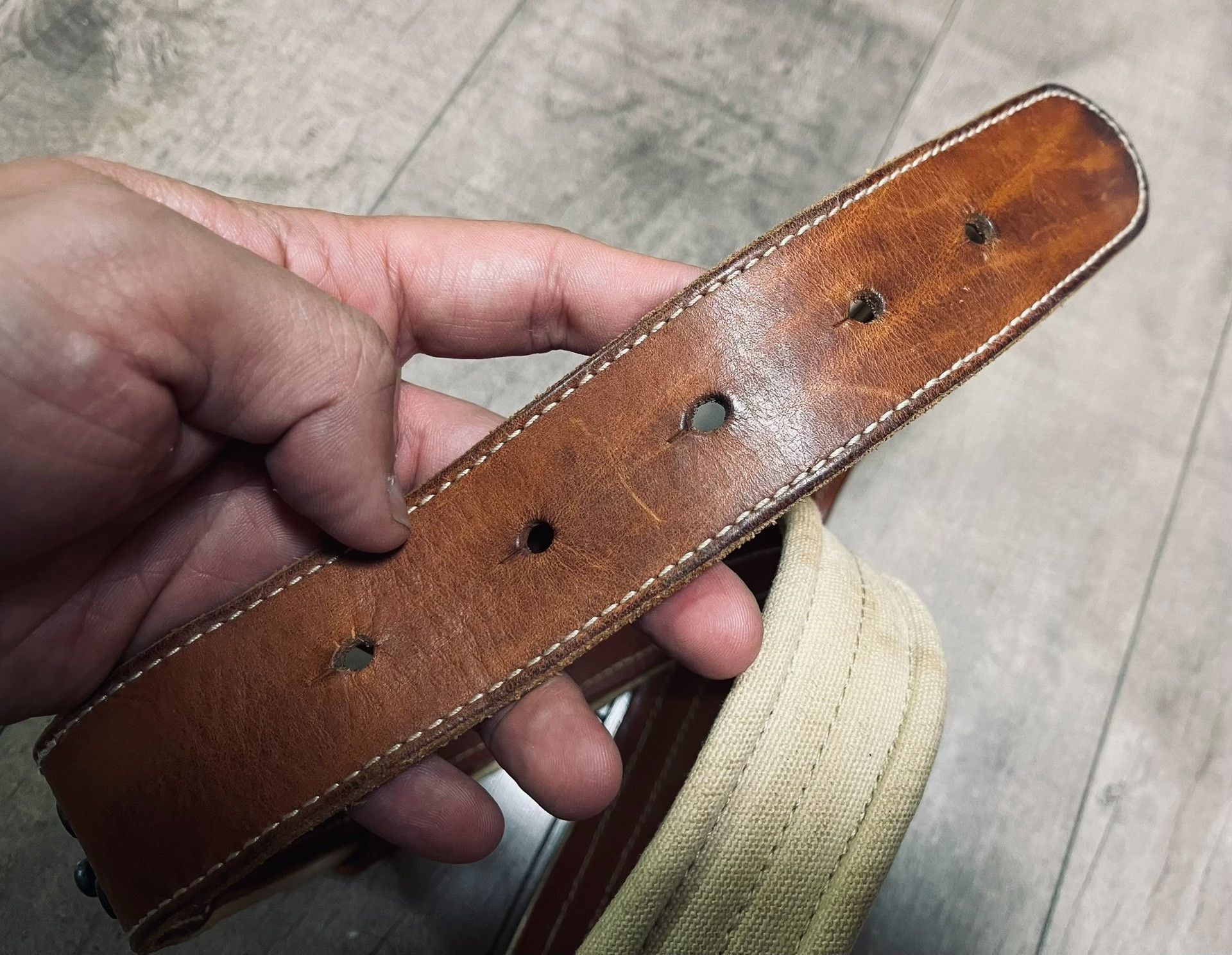 RRL Ralph Lauren RRL Leather Canvas Mix Belt Size ONE SIZE - 3 Thumbnail