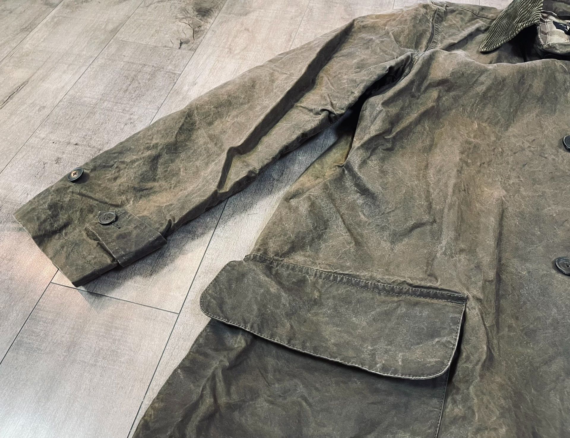 RRL Ralph Lauren RRL Vintage Waxed Leather Trench Coat Size US L / EU 52-54 / 3 - 4 Thumbnail
