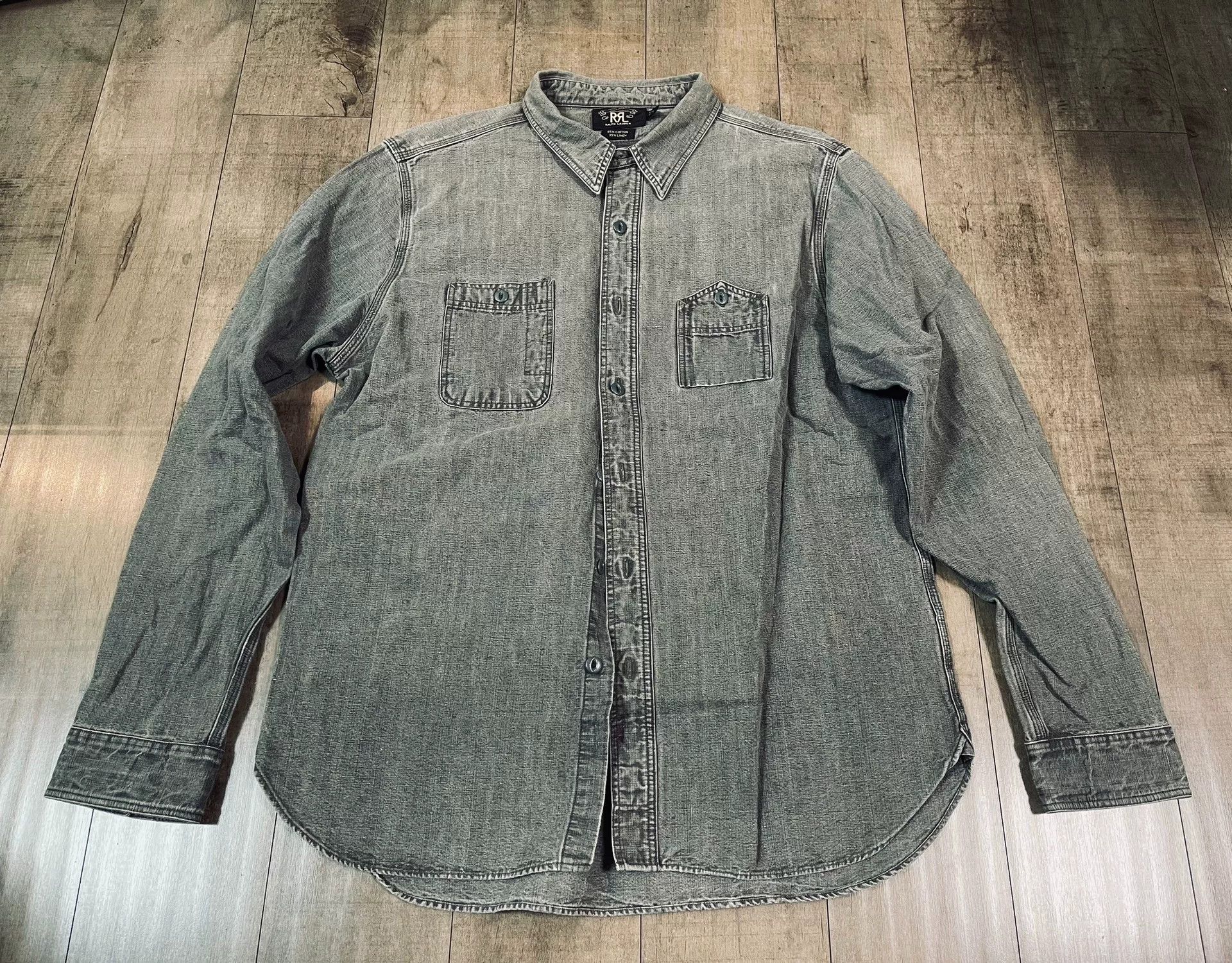 RRL Ralph Lauren RRL Workwear Denim Shirt Size US L / EU 52-54 / 3 - 2 Thumbnail