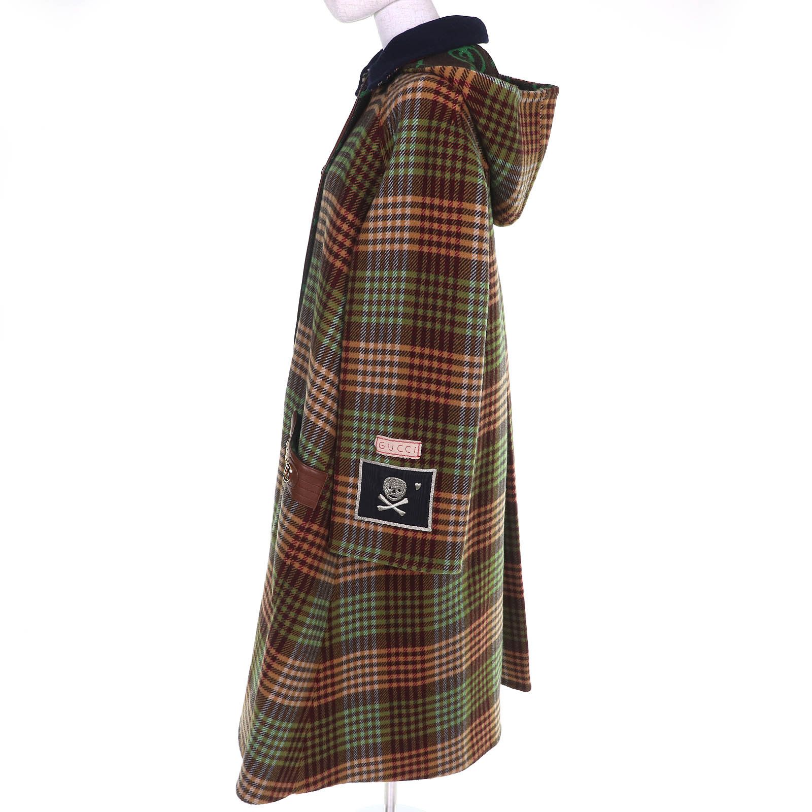 Gucci Gucci Gucci GGPattern Horsebit Wool Coat Textile Outerwear 609030 DUTY FREE for USA Size ONE SIZE - 2 Thumbnail