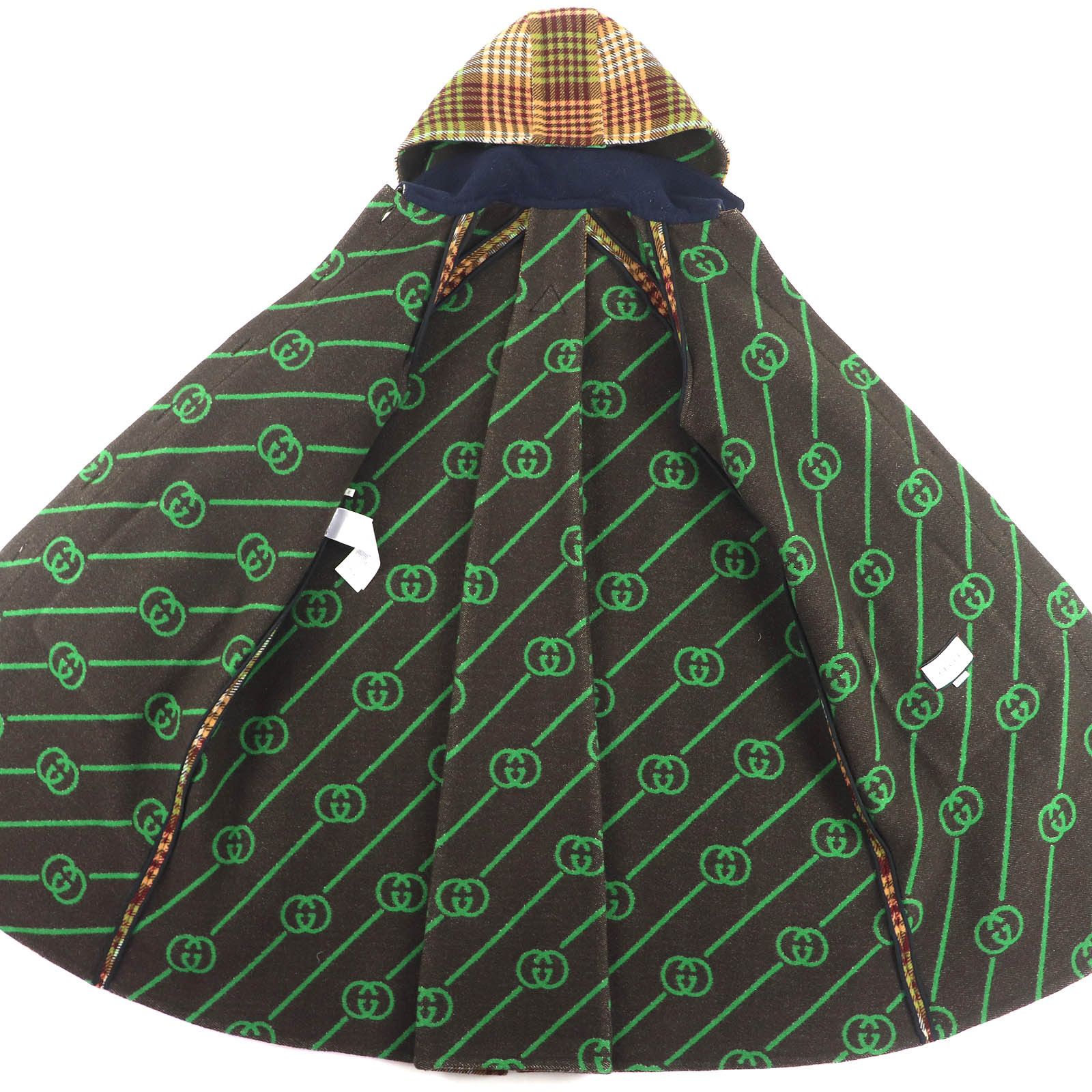 Gucci Gucci Gucci GGPattern Horsebit Wool Coat Textile Outerwear 609030 DUTY FREE for USA Size ONE SIZE - 4 Thumbnail