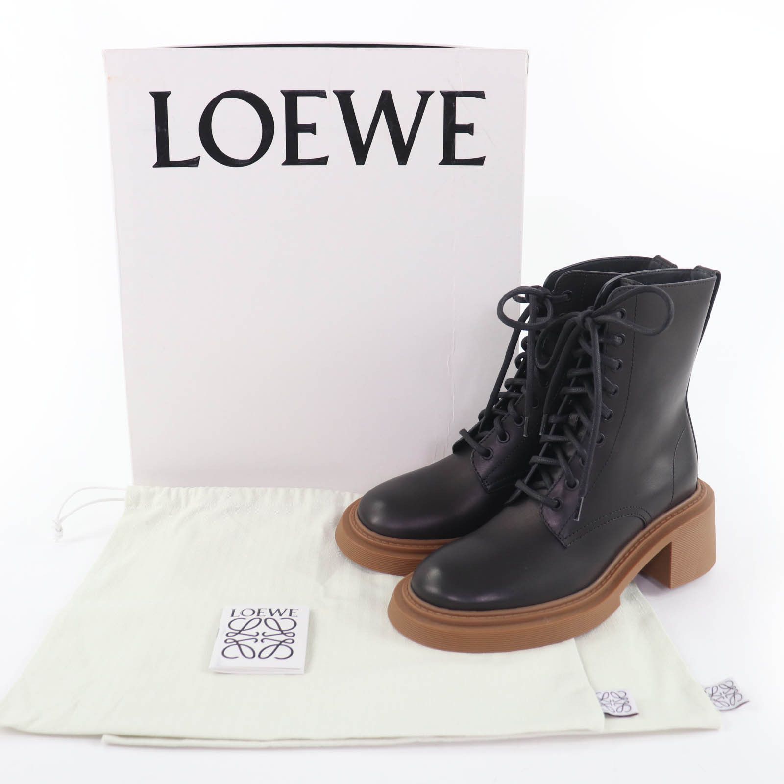 Loewe Loewe Logo-engraved Leather Boots Leather Shoes DUTY FREE for USA
