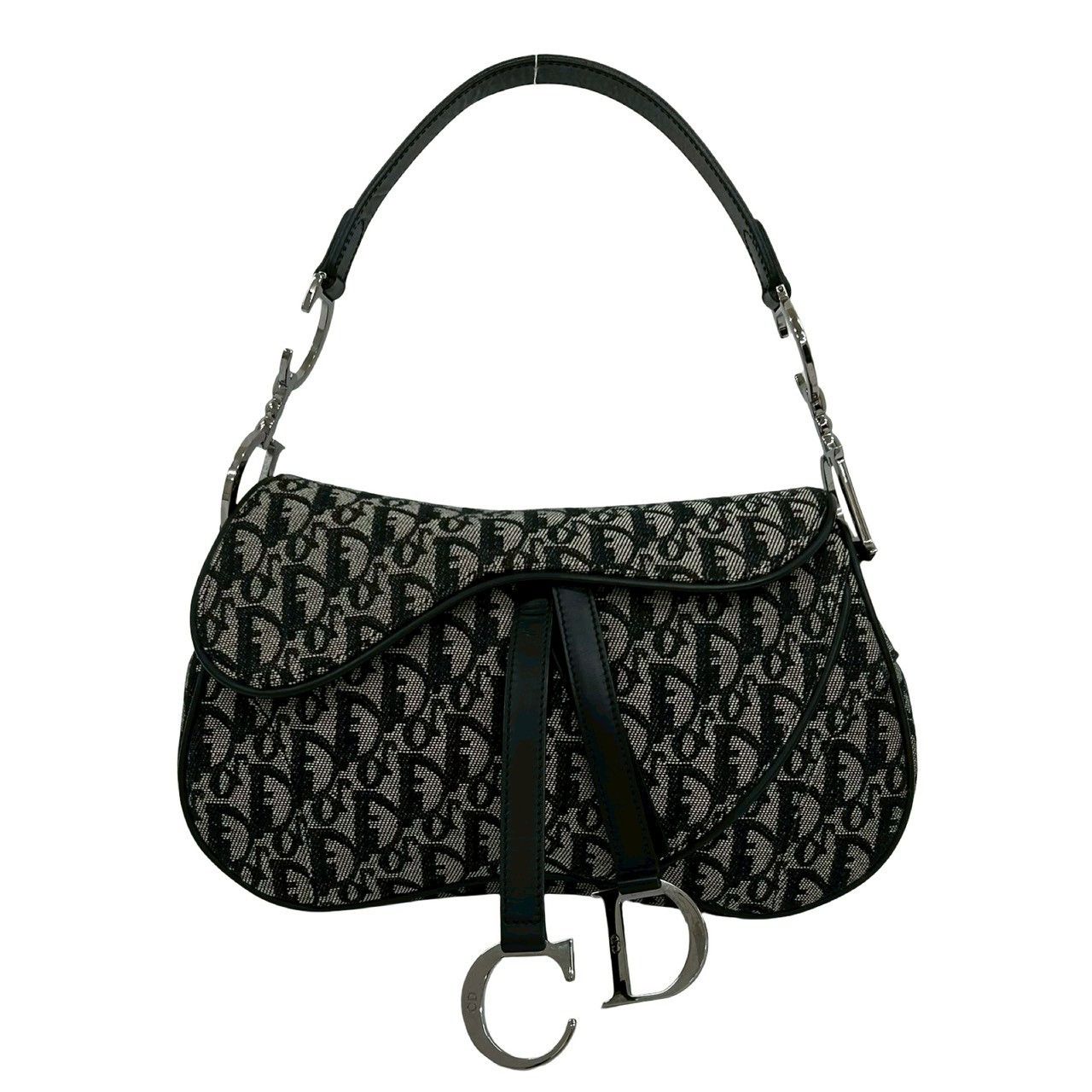 Dior Dior Christian Dior Saddlebag Trotter Canvas Leather Shoulder Bag Textile Shoulder Bag DUTY FREE for USA Size ONE SIZE - 2 Thumbnail