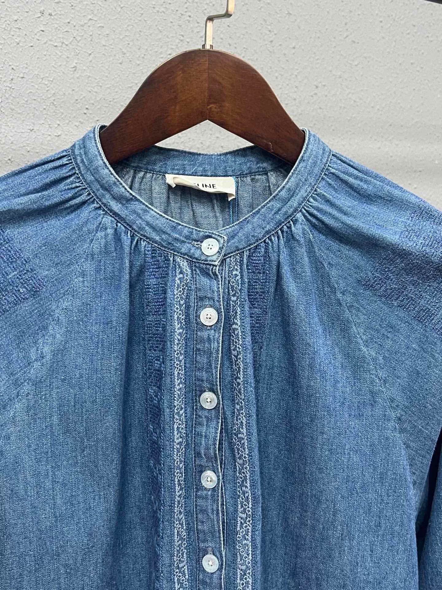 Celine Celine Bohemian Denim Dress Size L / US 10 / IT 46 - 3 Thumbnail
