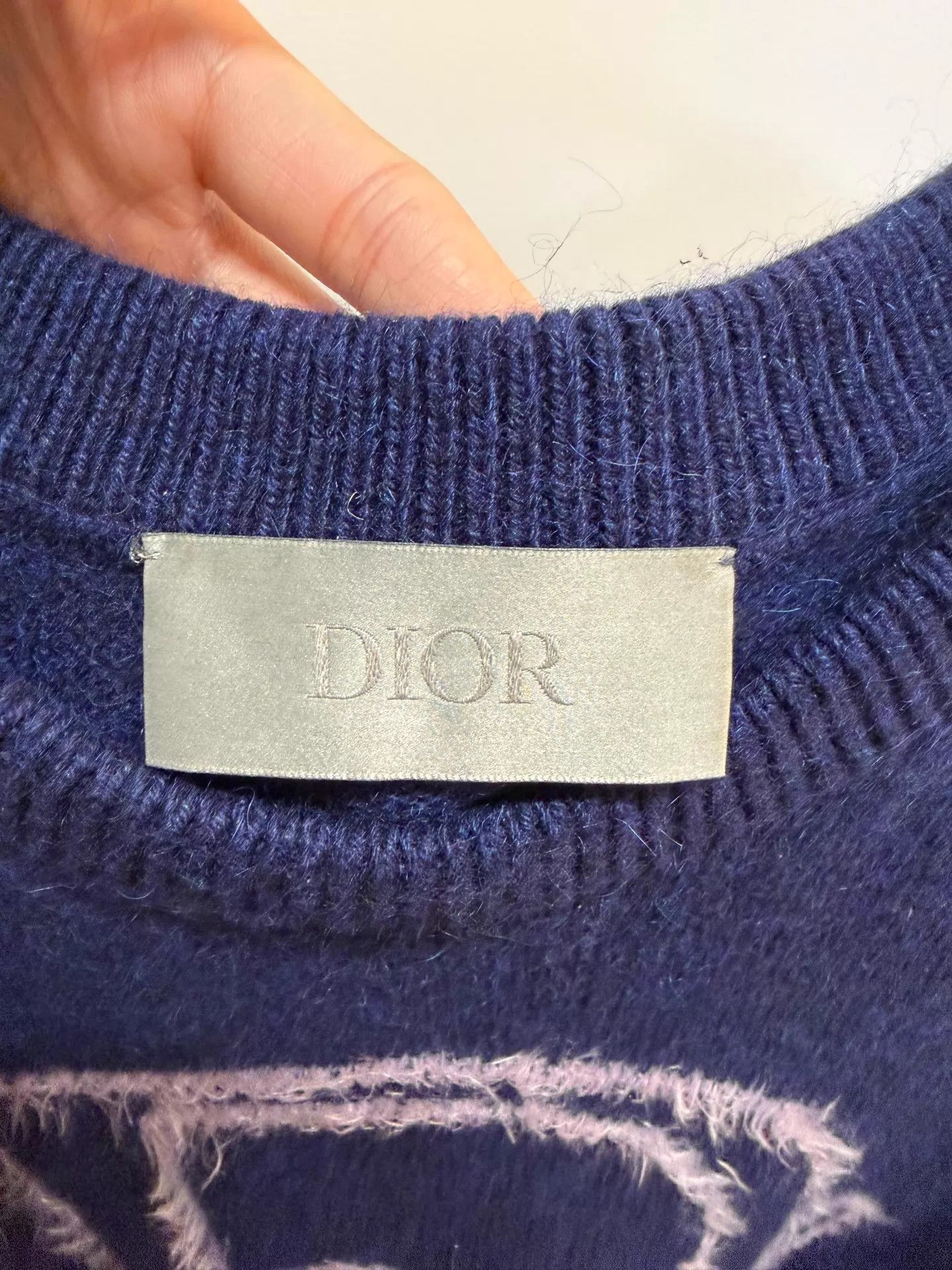 Dior Blue Sleeveless Knit Vest with Embroidered Design Size US L / EU 52-54 / 3 - 3 Thumbnail