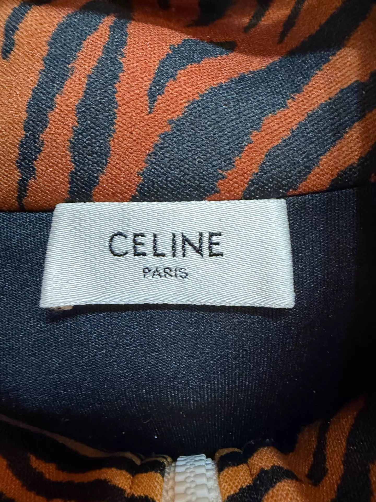Celine Tiger Print Zip-Up Light Jacket Size US L / EU 52-54 / 3 - 3 Thumbnail
