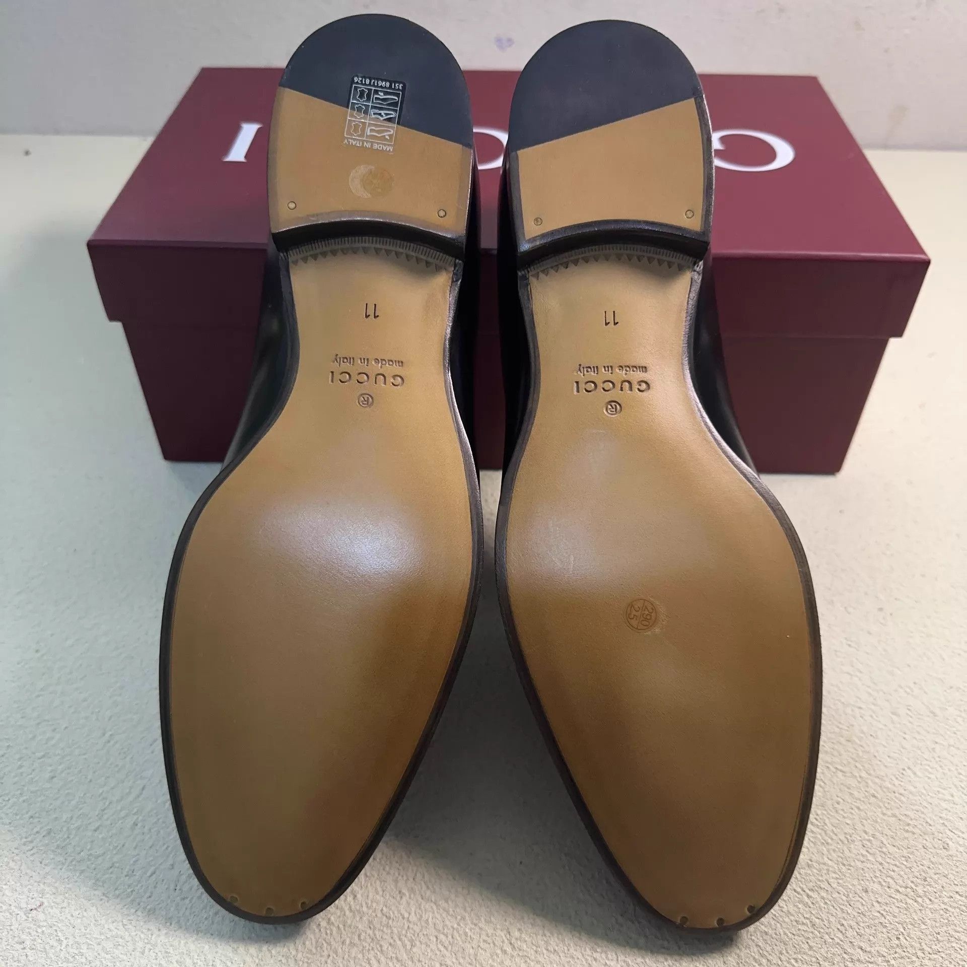 Gucci Black Leather Slip-On Loafers Size 12 Size US 12 / EU 45 - 4 Thumbnail