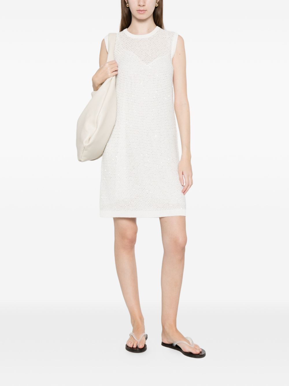 Fabiana Filippi COTTON MINI DRESS Size L / US 10 / IT 46 - 5 Thumbnail