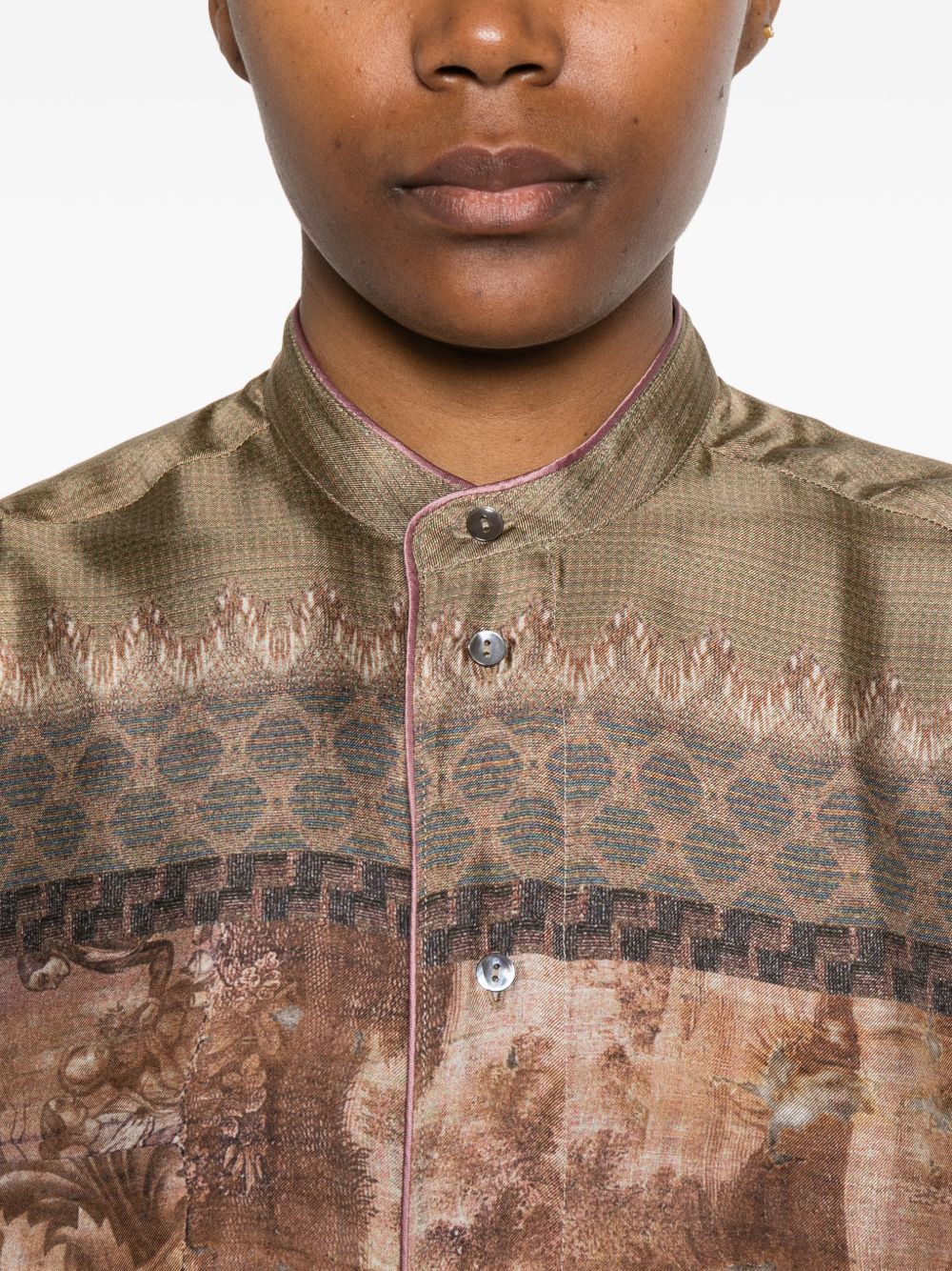 Pierre-Louis Mascia PRINTED SILK SHIRT Size M / US 6-8 / IT 42-44 - 2 Thumbnail