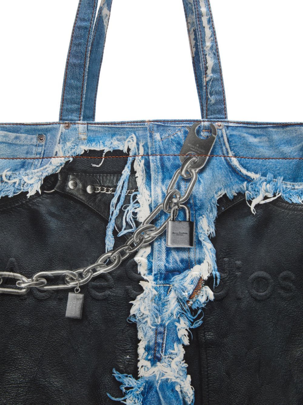 Acne Studios DENIM PRINT TOTE Size ONE SIZE - 5 Thumbnail