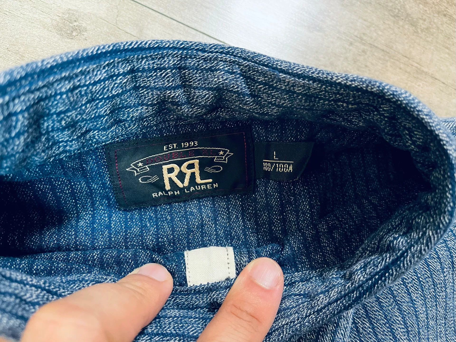 RRL Ralph Lauren Double RL RRL Indigo Stripe Work Shirt Size US L / EU 52-54 / 3 - 3 Thumbnail