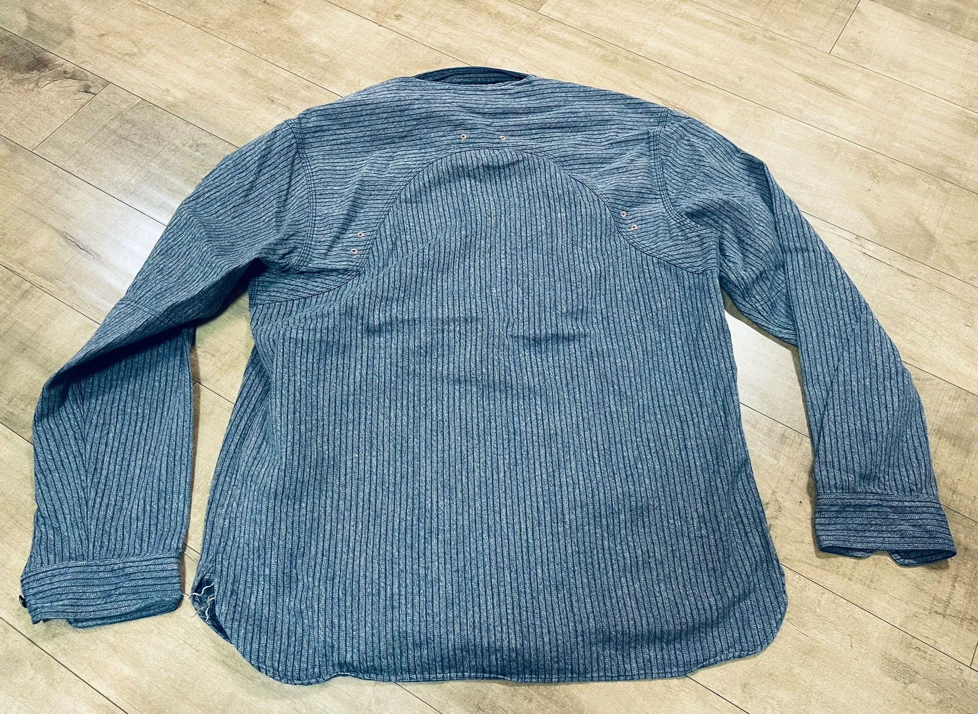 RRL Ralph Lauren Double RL RRL Indigo Stripe Work Shirt Size US L / EU 52-54 / 3 - 6 Thumbnail