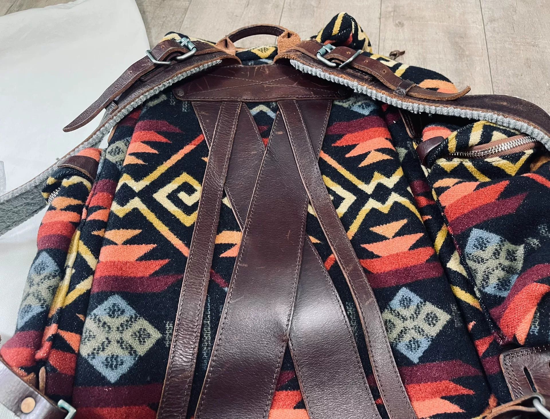 RRL Ralph Lauren Ralph Lauren Navajo Patchwork Leather Backpack Size ONE SIZE - 7 Thumbnail