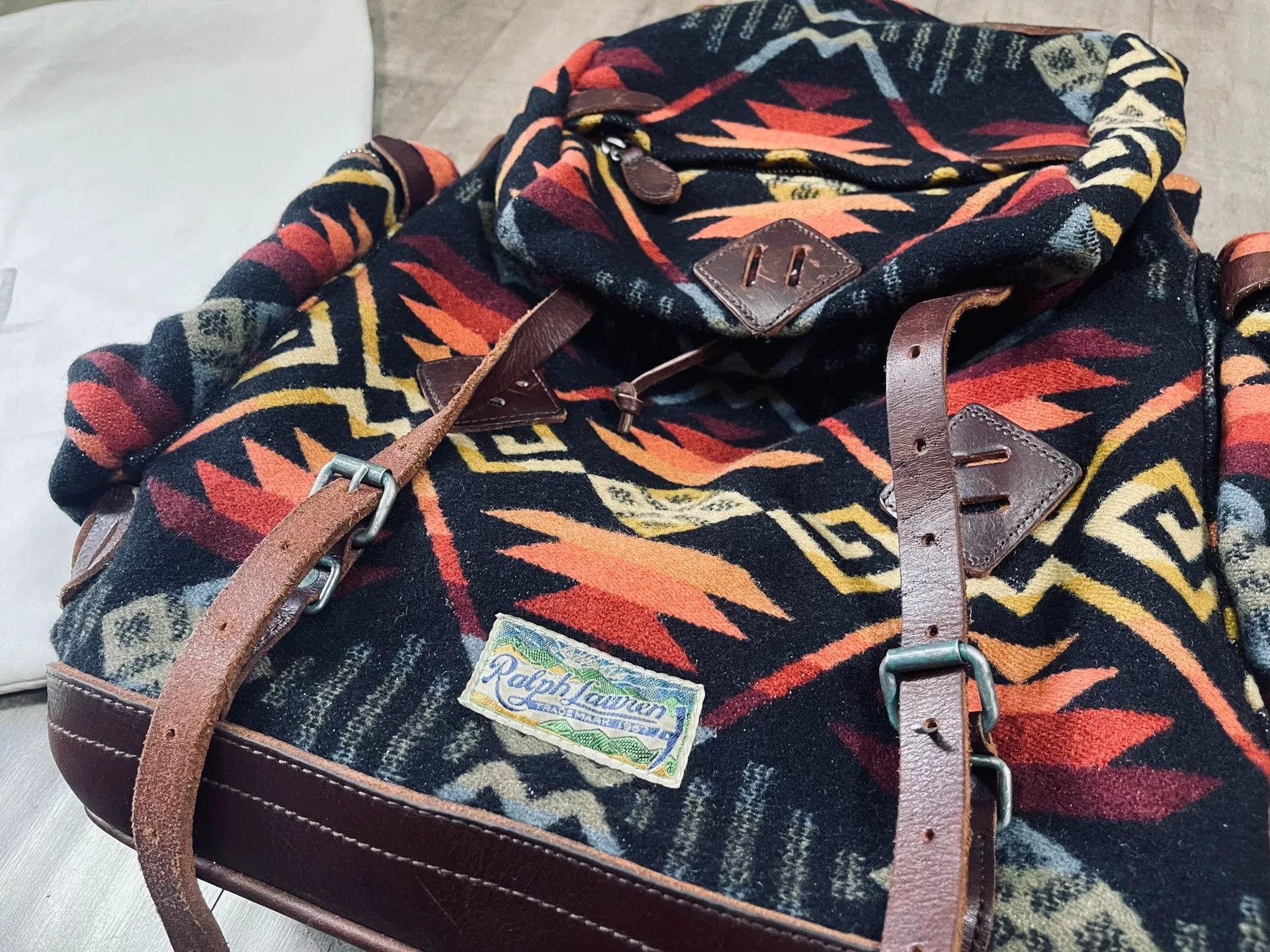 RRL Ralph Lauren Ralph Lauren Navajo Patchwork Leather Backpack Size ONE SIZE - 3 Thumbnail