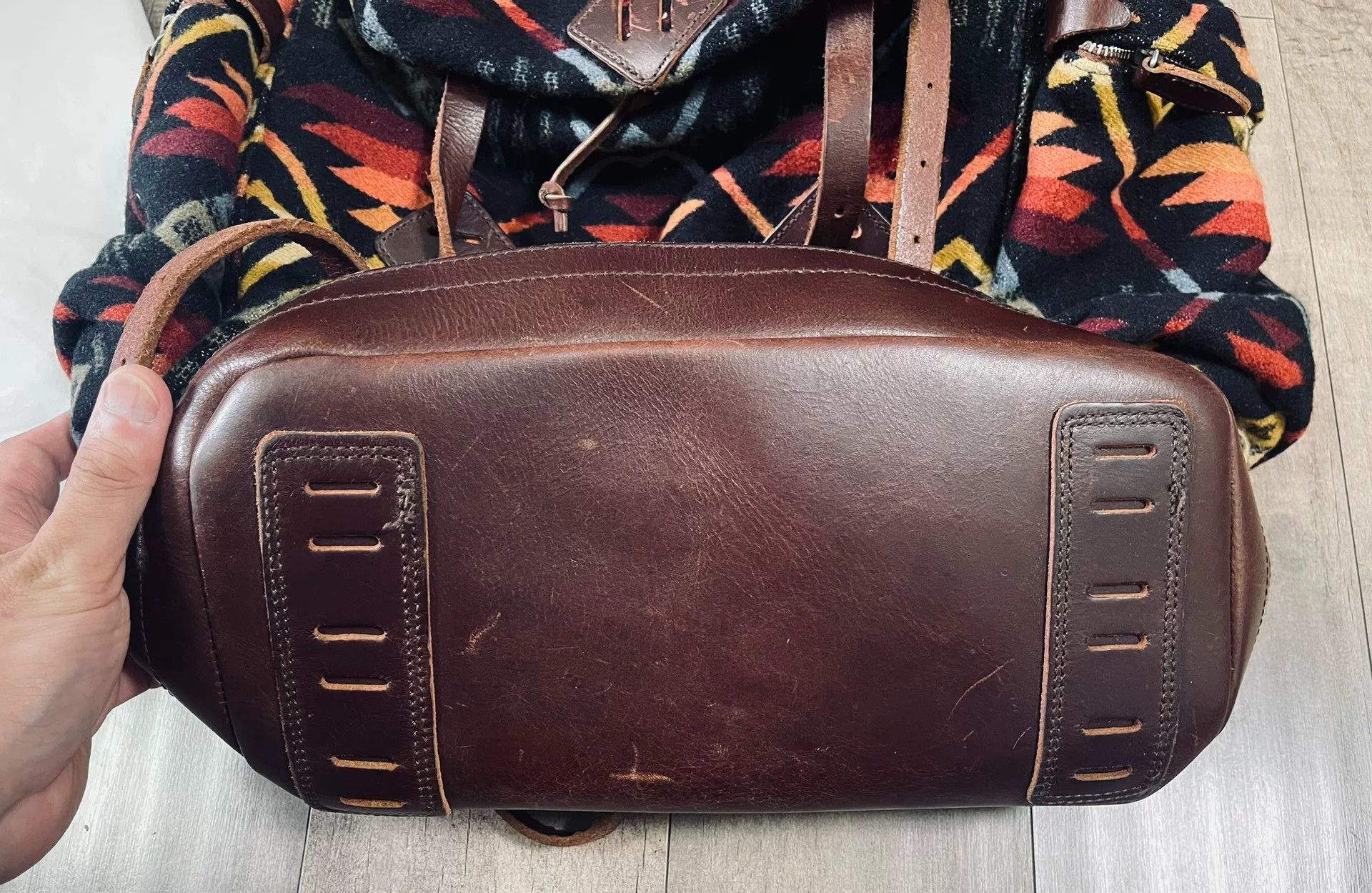 RRL Ralph Lauren Ralph Lauren Navajo Patchwork Leather Backpack Size ONE SIZE - 4 Thumbnail