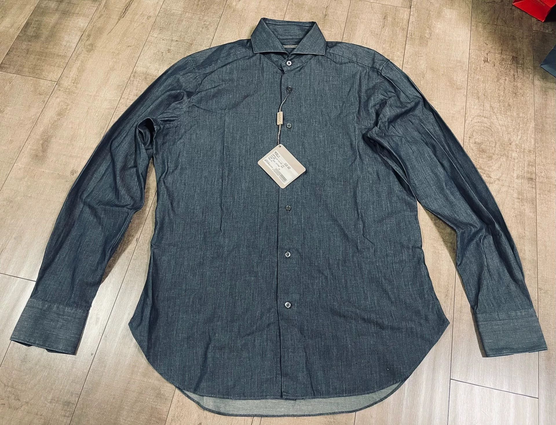 Cruciani Cruciani French Collar Denim Shirt Size US M / EU 48-50 / 2 - 3 Thumbnail