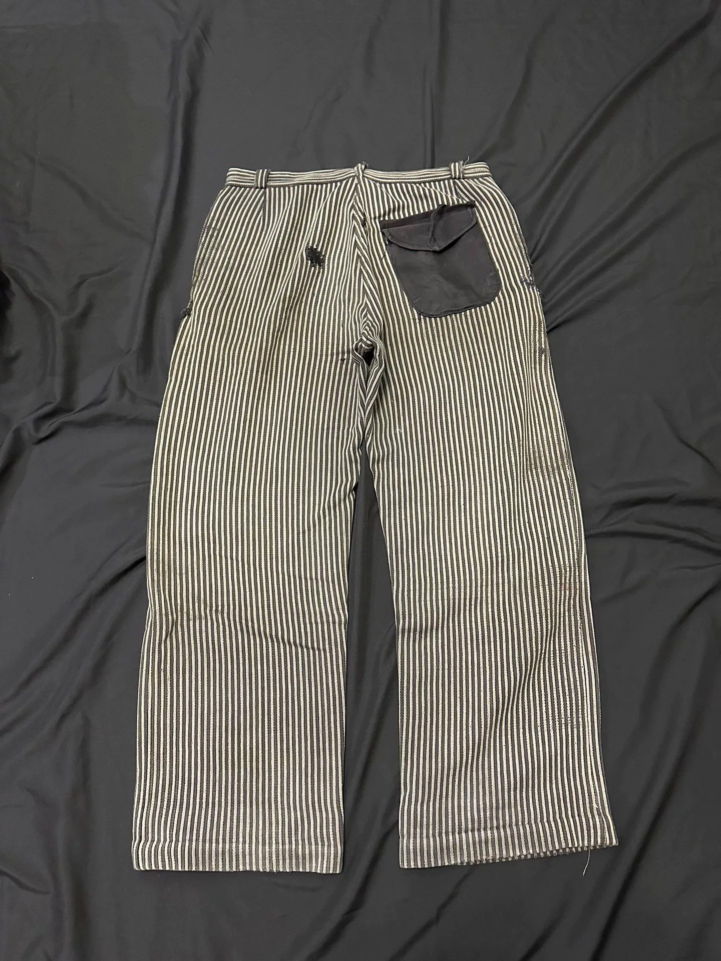Vintage Vintage 40s French Workwear Striped Cargo Pants Size US 36 / EU 52 - 7 Thumbnail