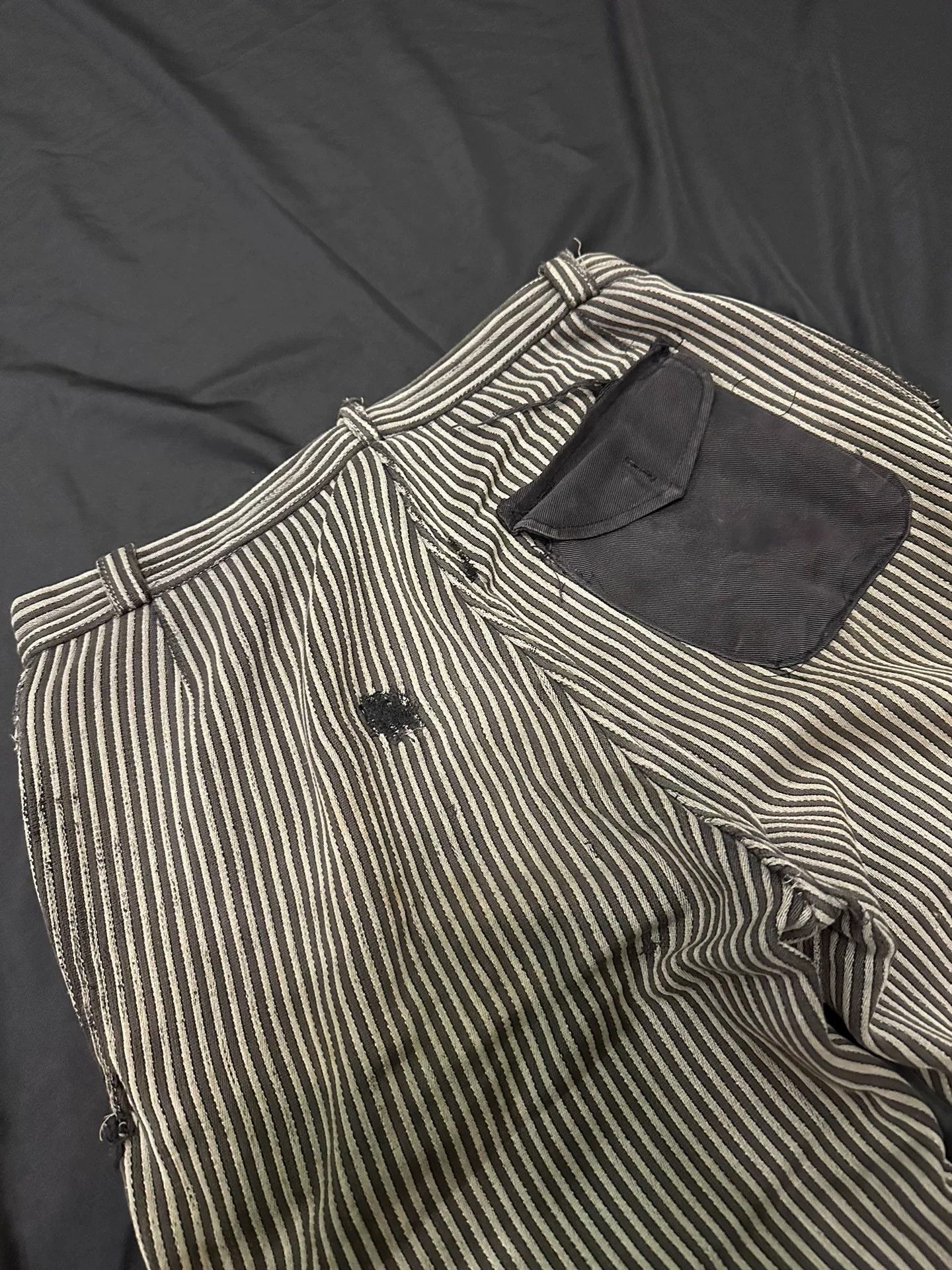 Vintage Vintage 40s French Workwear Striped Cargo Pants Size US 36 / EU 52 - 9 Thumbnail