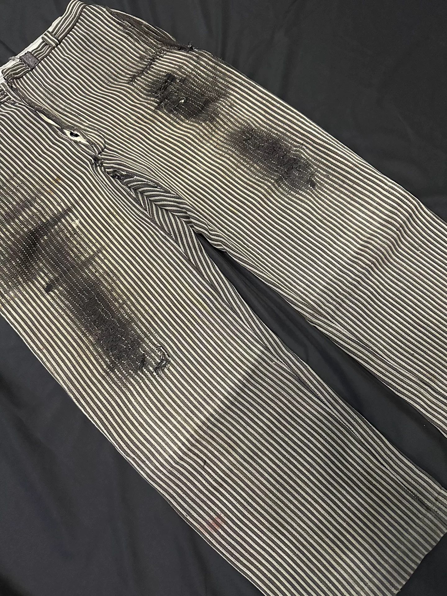 Vintage Vintage 40s French Workwear Striped Cargo Pants Size US 36 / EU 52 - 3 Thumbnail