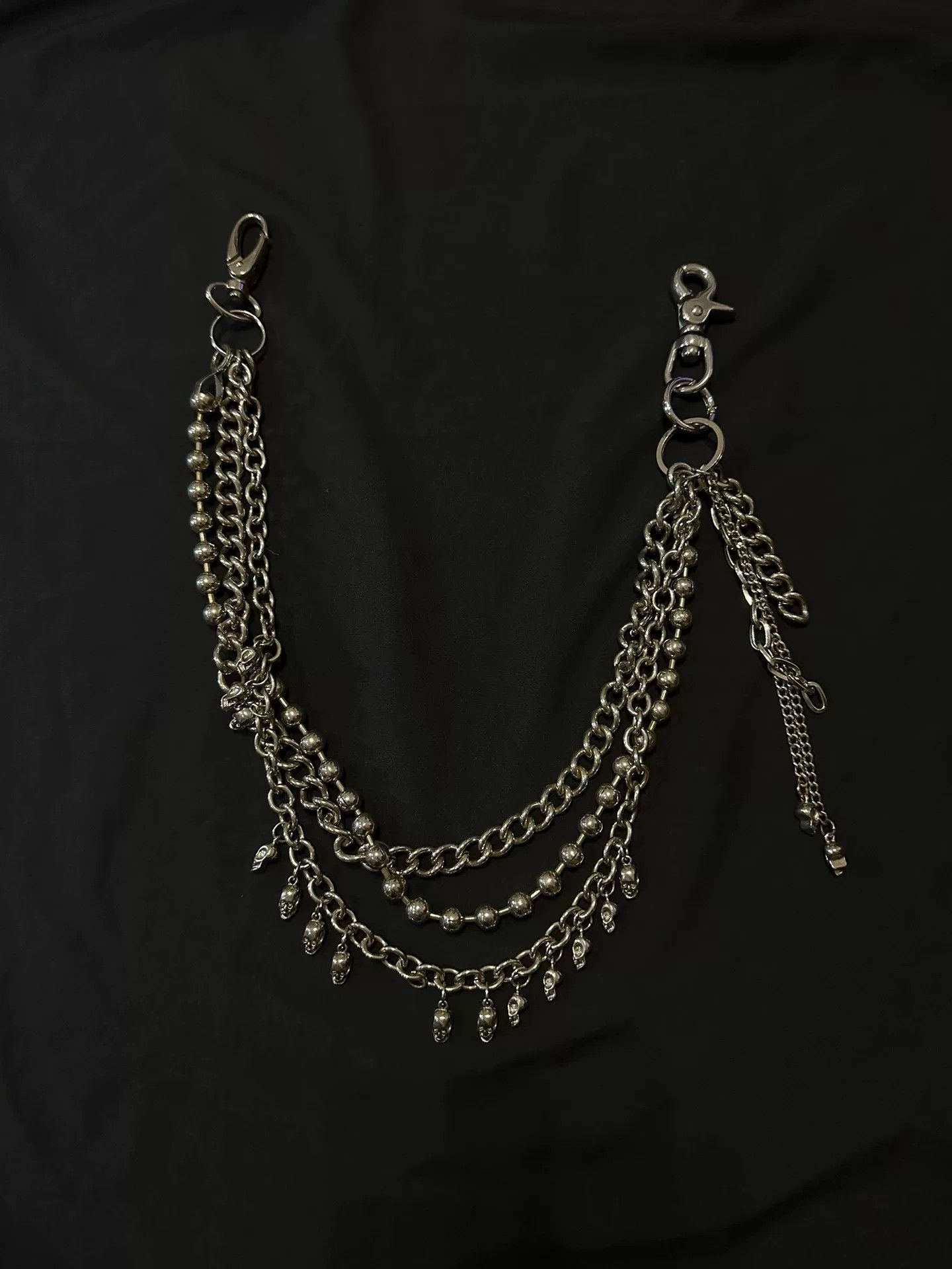 Vintage Vintage 80s Japanese Skull Triple Chain Size ONE SIZE - 6 Thumbnail