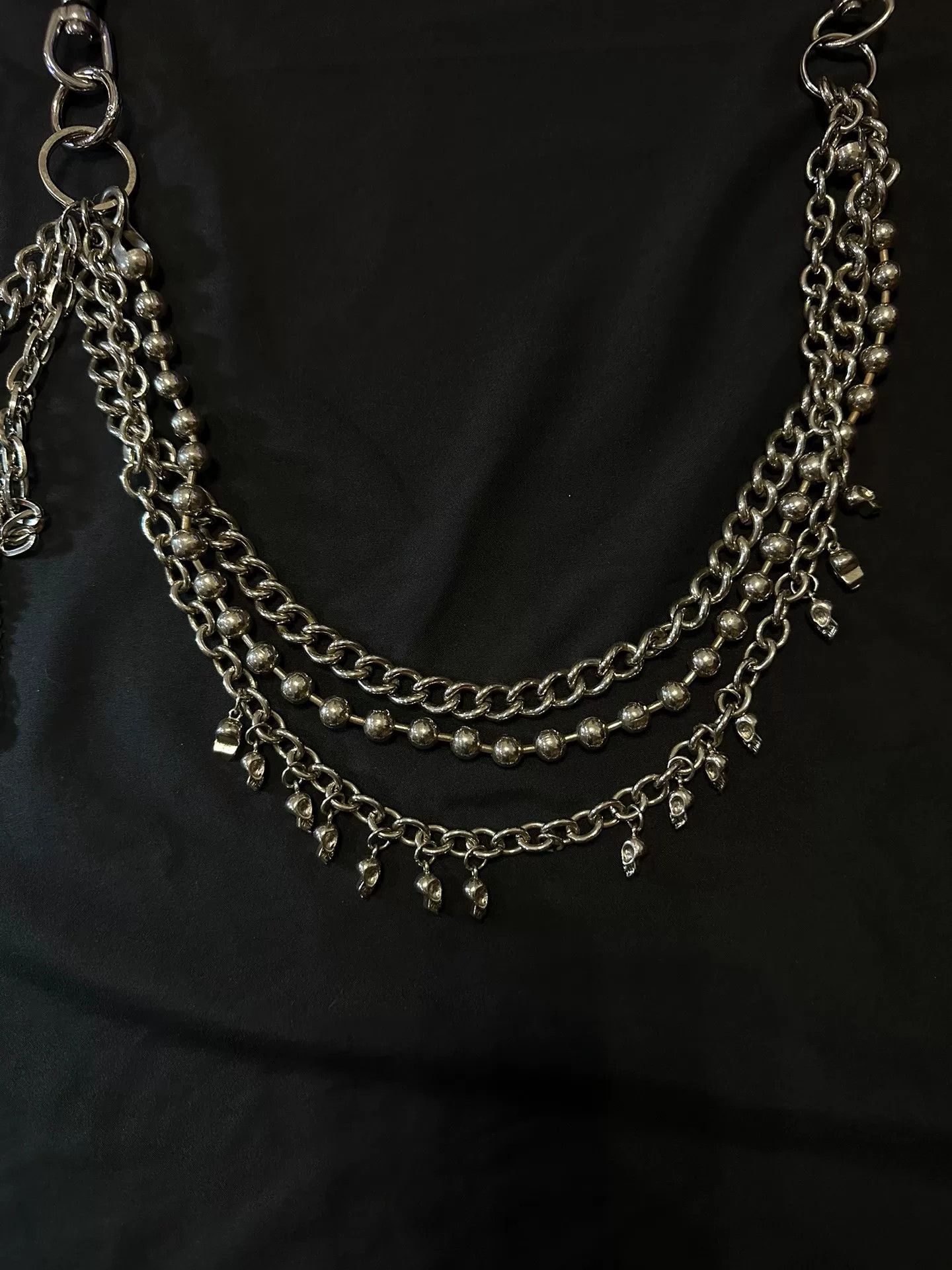 Vintage Vintage 80s Japanese Skull Triple Chain Size ONE SIZE - 5 Thumbnail