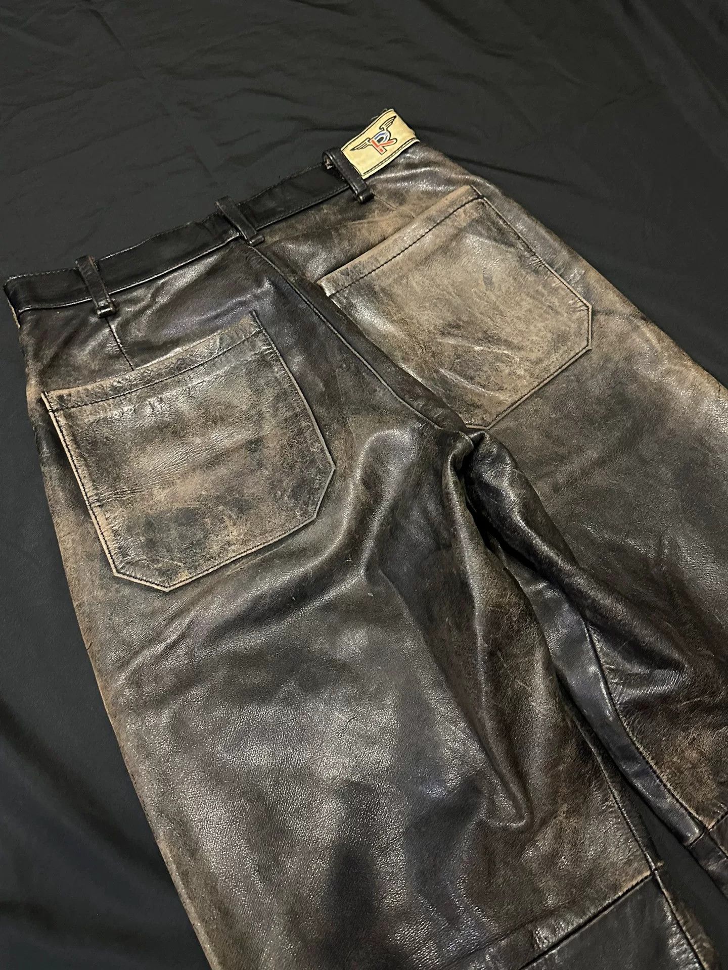 Vintage Vintage Distressed Pure Cowhide Leather Pants Size US 30 / EU 46 - 9 Thumbnail