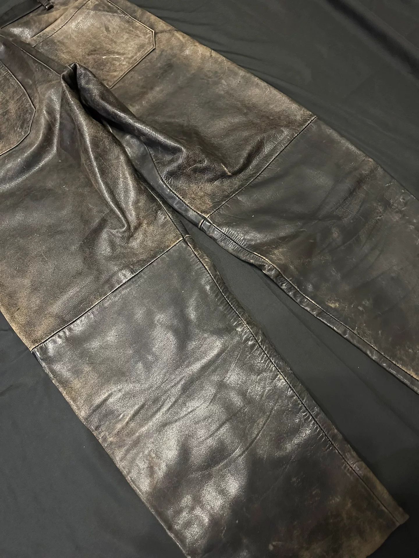 Vintage Vintage Distressed Pure Cowhide Leather Pants Size US 30 / EU 46 - 8 Thumbnail