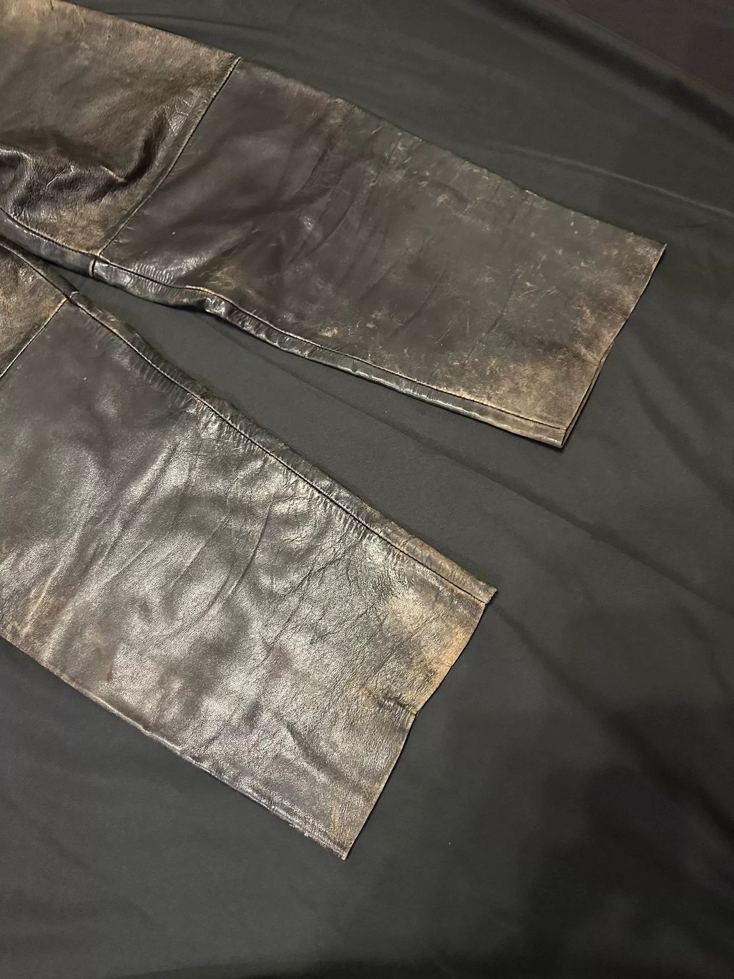 Vintage Vintage Distressed Pure Cowhide Leather Pants Size US 30 / EU 46 - 7 Thumbnail